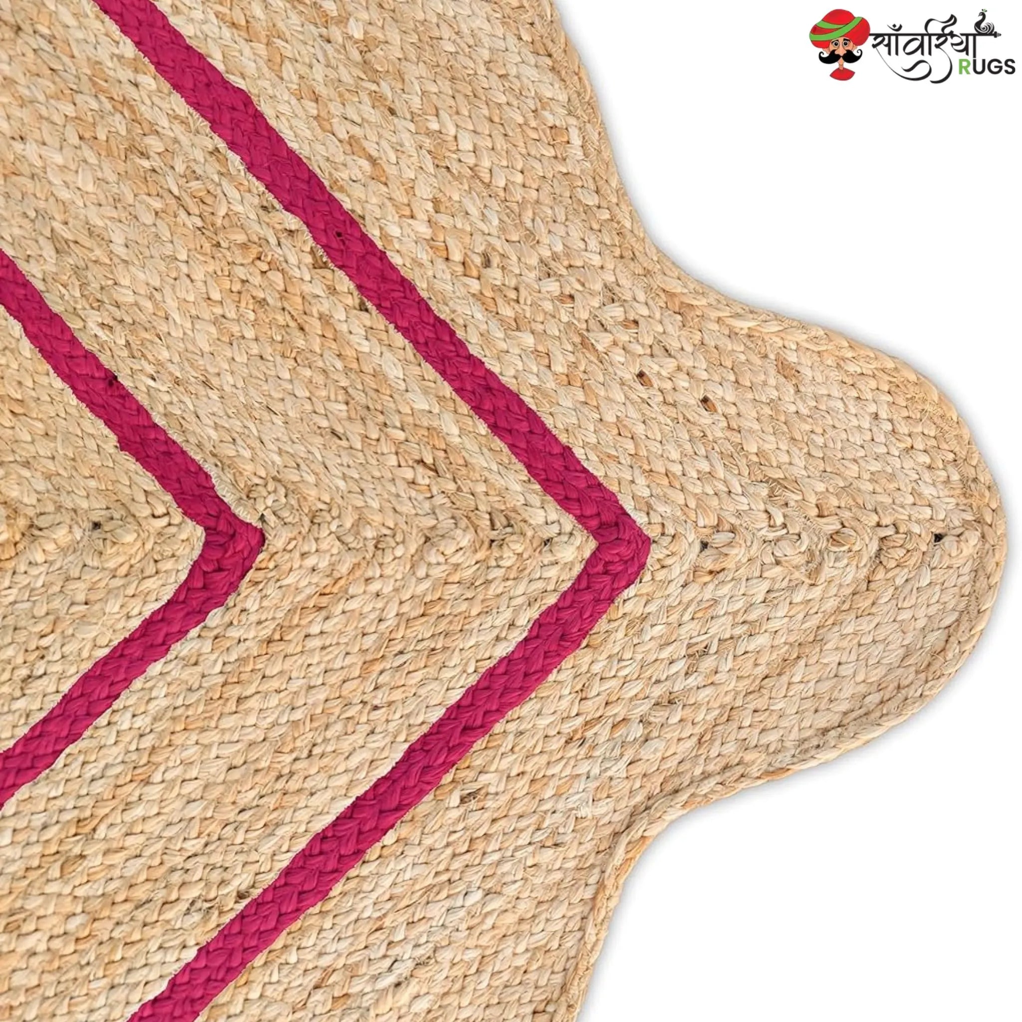 Wave Scalloped Natural Jute Runner – Multicolor