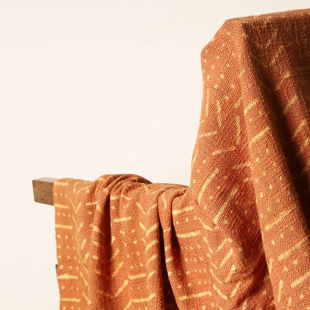Sanwariya Rugs Burnt Orange Geometric Woven Throw Blanket with Fringe