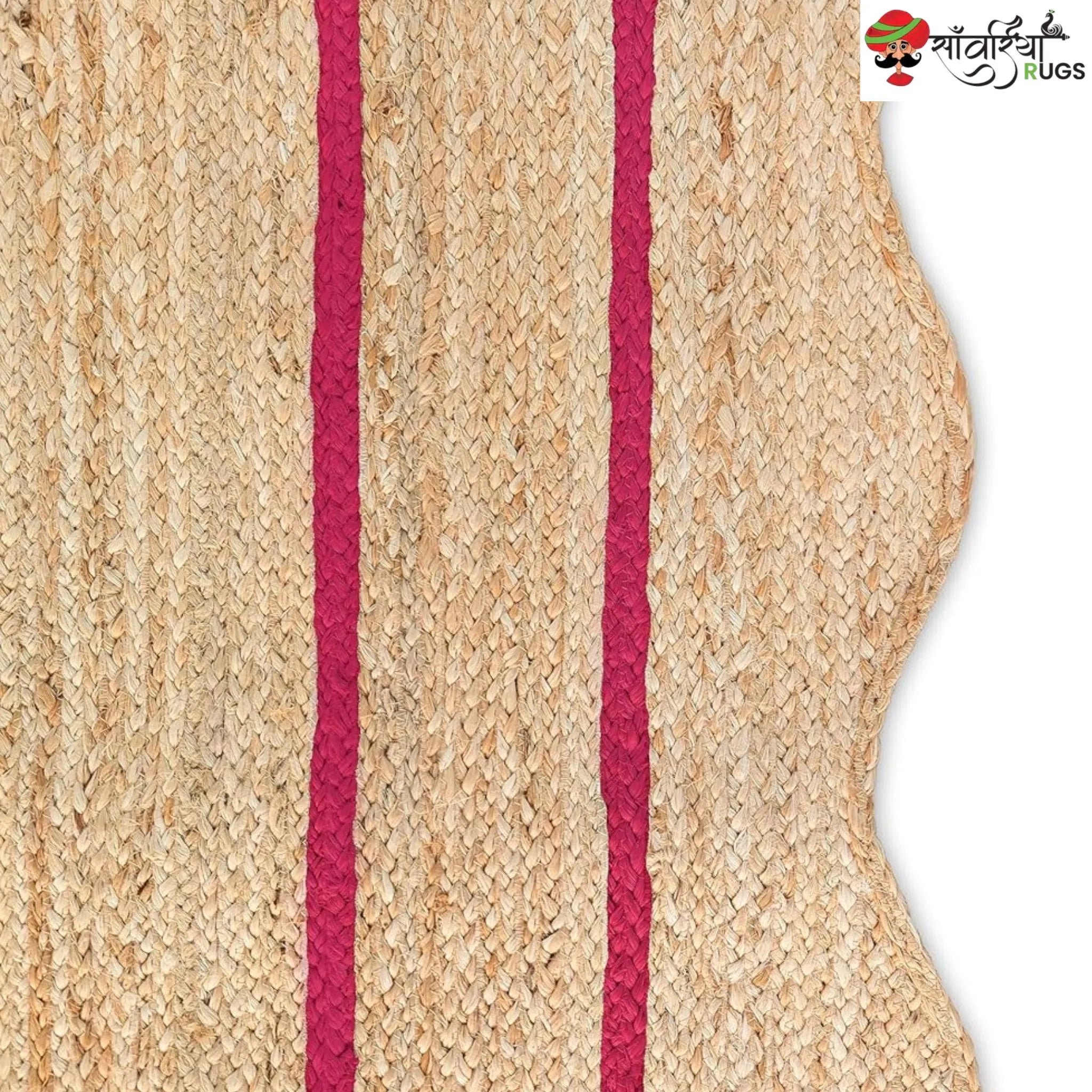 Wave Scalloped Natural Jute Runner – Multicolor