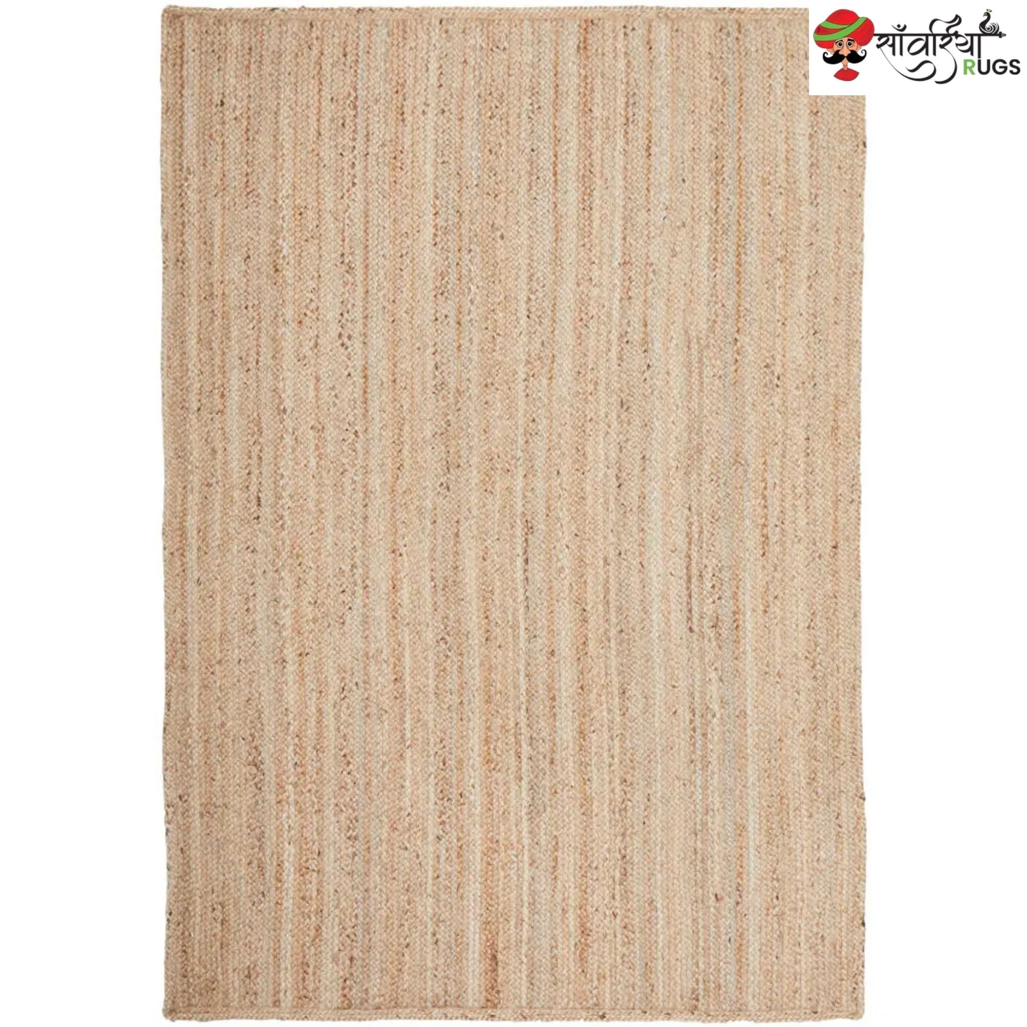 Multicolor Braided Jute Area Rug – Handmade Natural Fiber Carpet