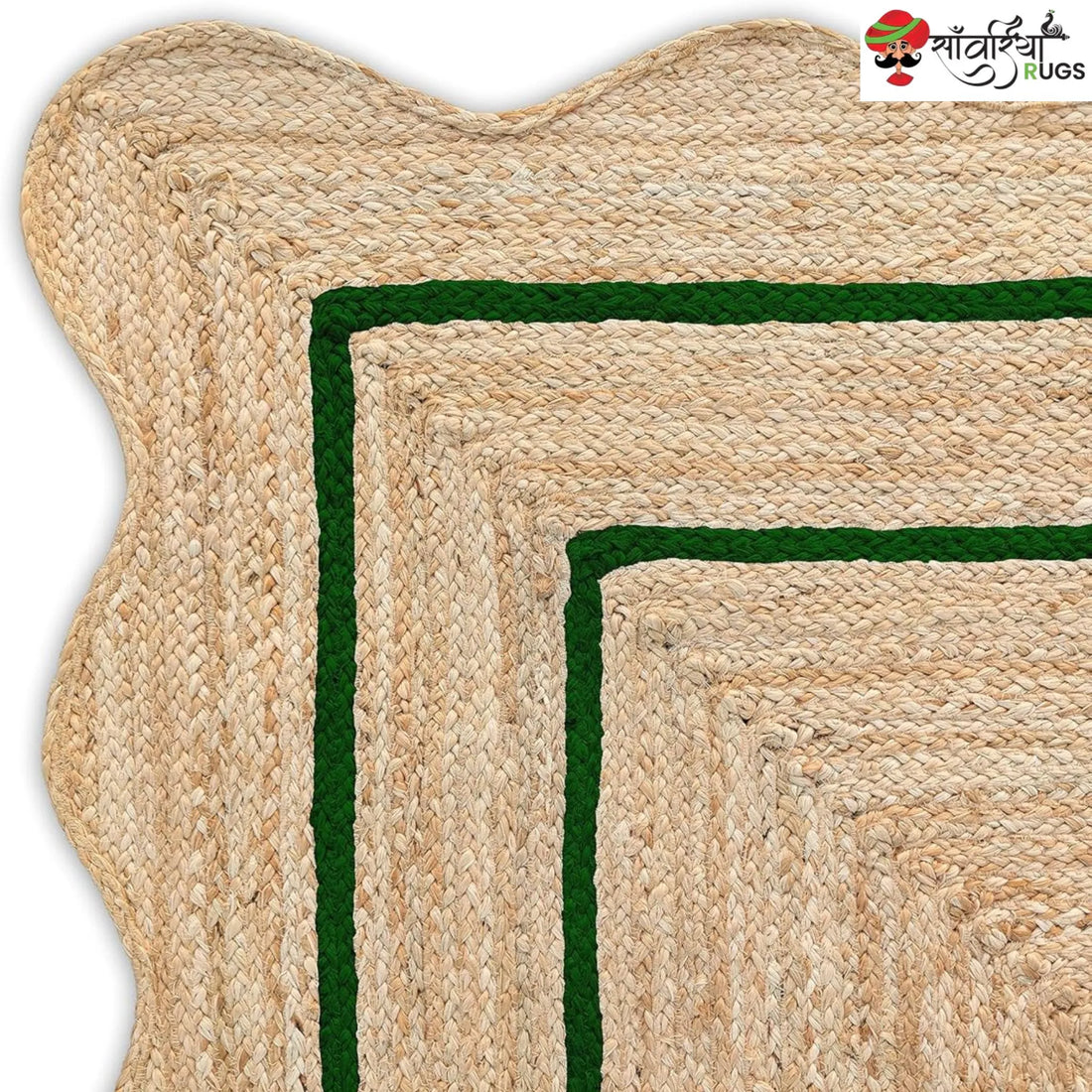 Wave Scalloped Natural Jute Runner – Multicolor