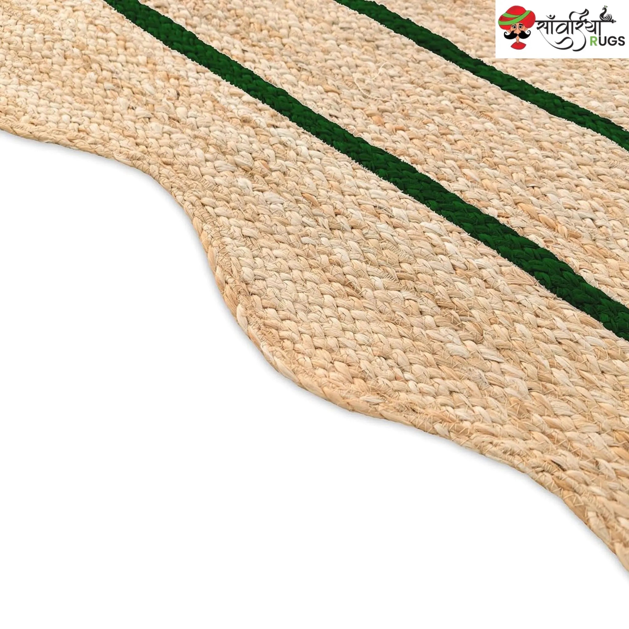 Wave Scalloped Natural Jute Runner – Multicolor