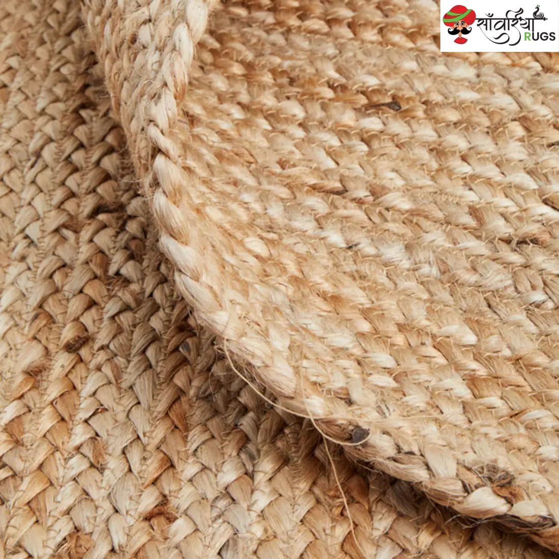 Multicolor Braided Jute Area Rug – Handmade Natural Fiber Carpet