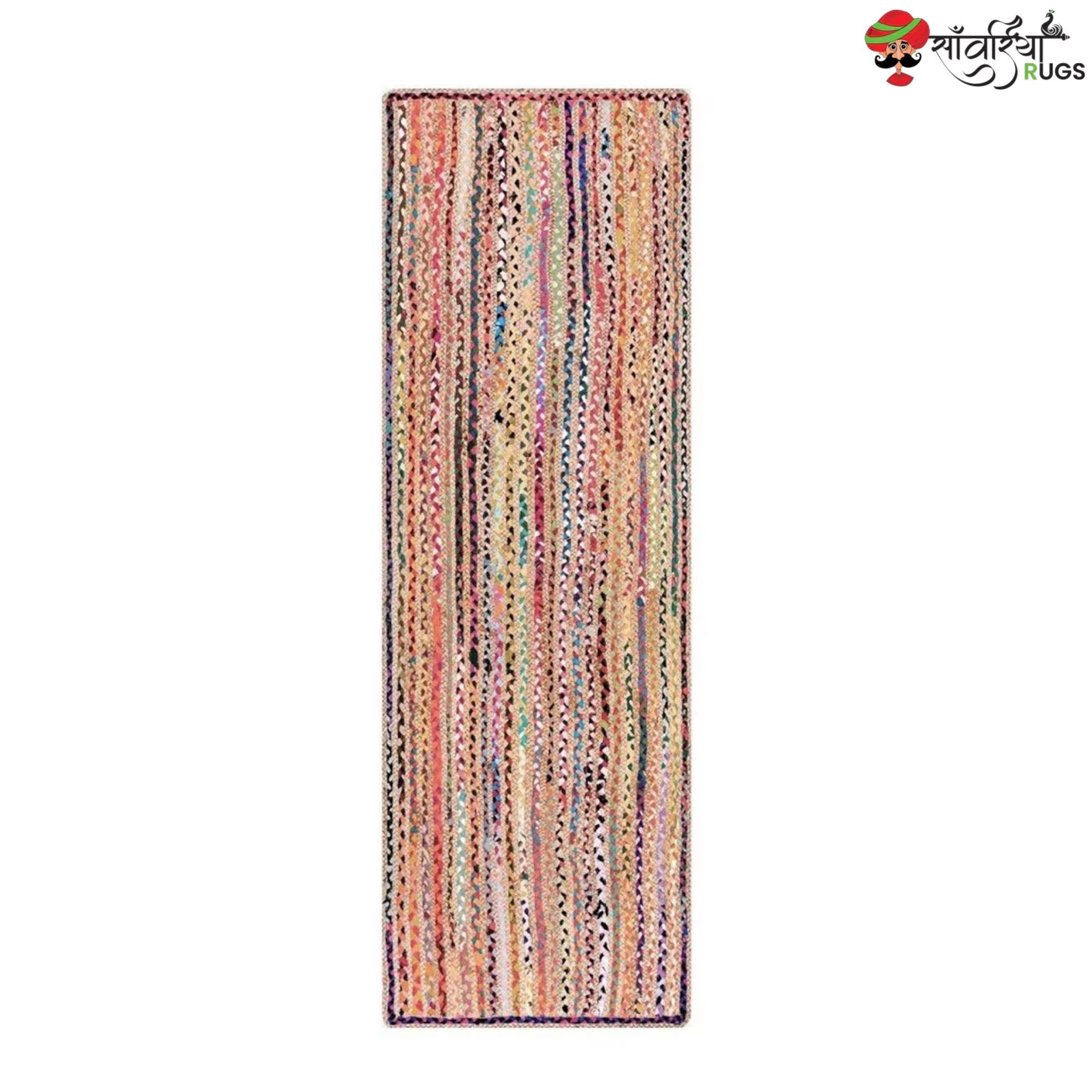 Braided Rug Runner – Multicolor Boho Chindi Carpet