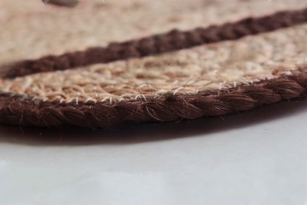 Scalloped Edge Hand Braided Jute Rectangle Rug with Custom Color Border