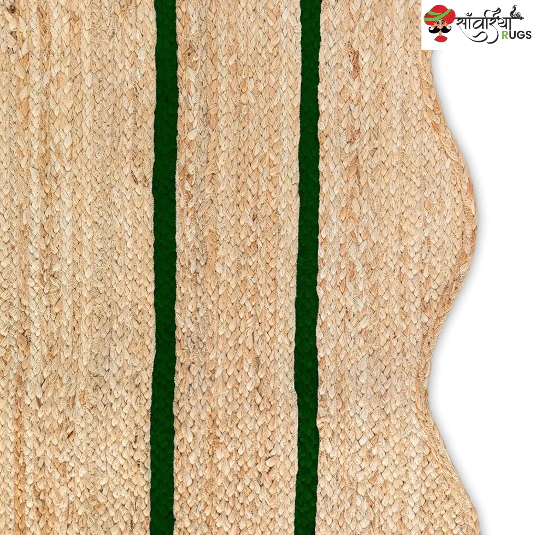 Wave Scalloped Natural Jute Runner – Multicolor
