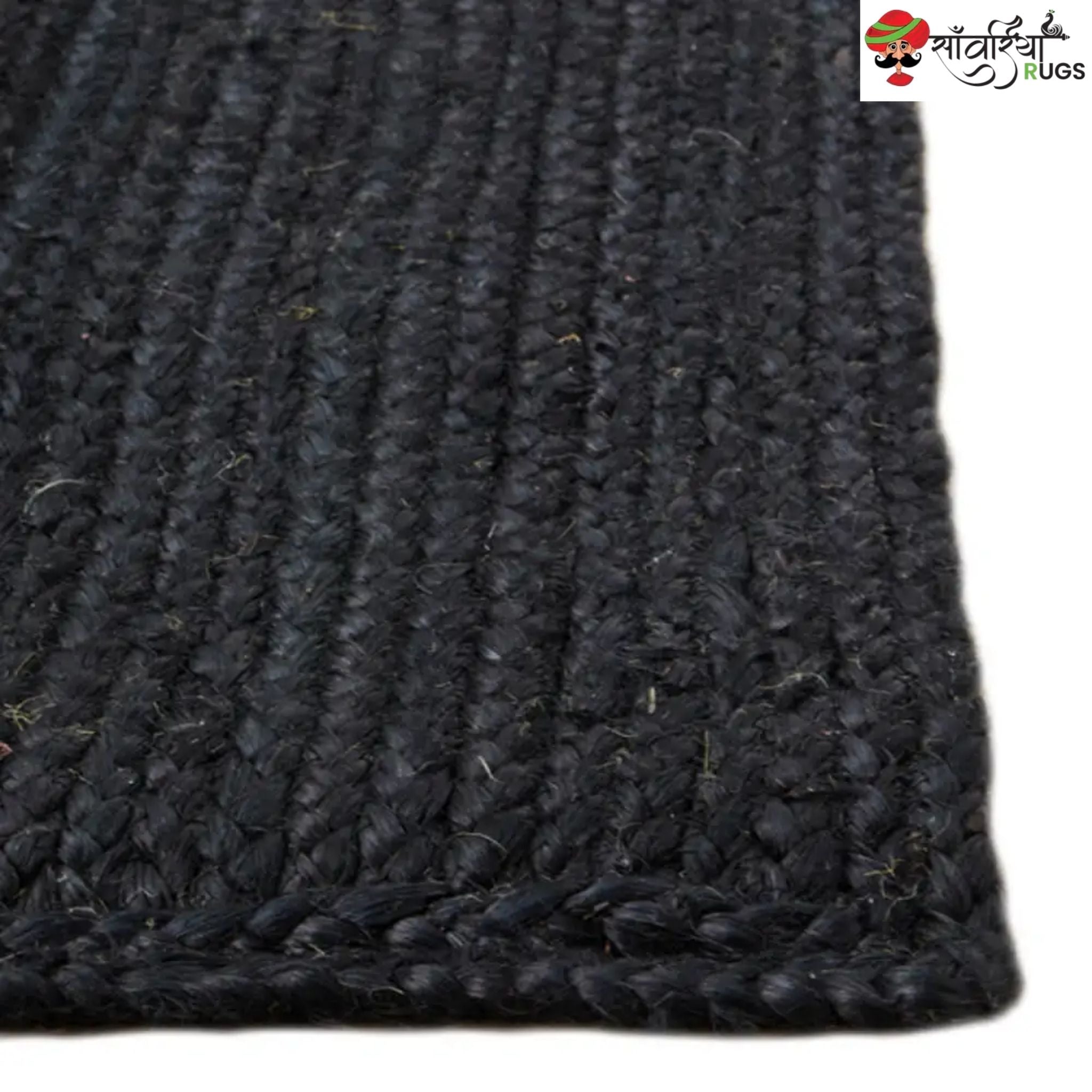 Multicolor Braided Jute Area Rug – Handmade Natural Fiber Carpet