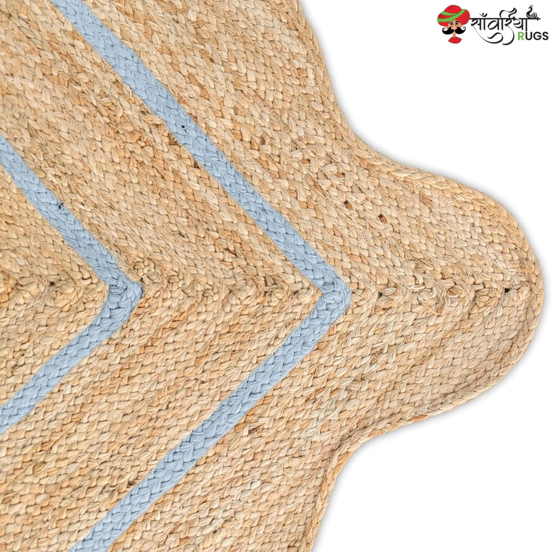 Wave Scalloped Natural Jute Runner – Multicolor