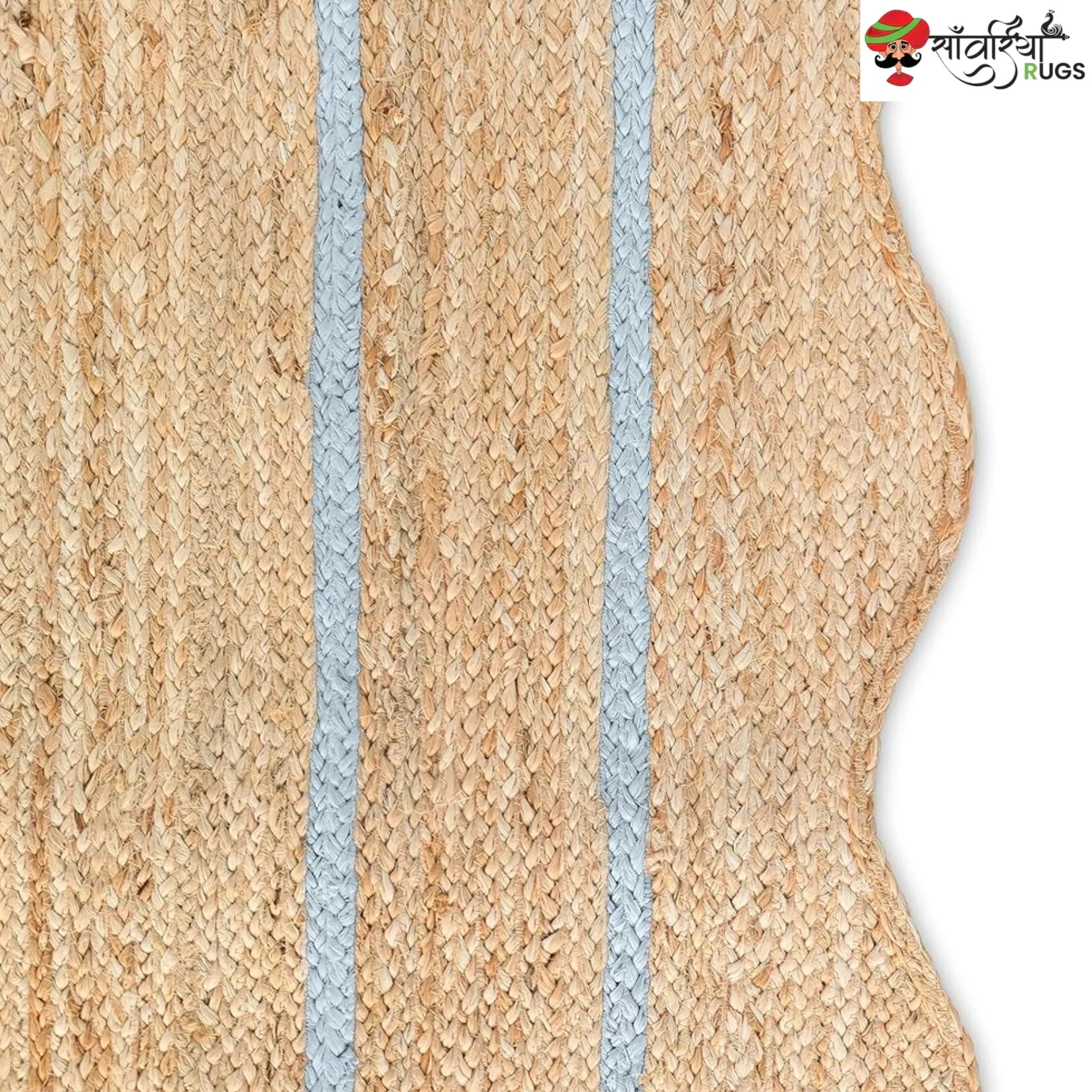 Wave Scalloped Natural Jute Runner – Multicolor