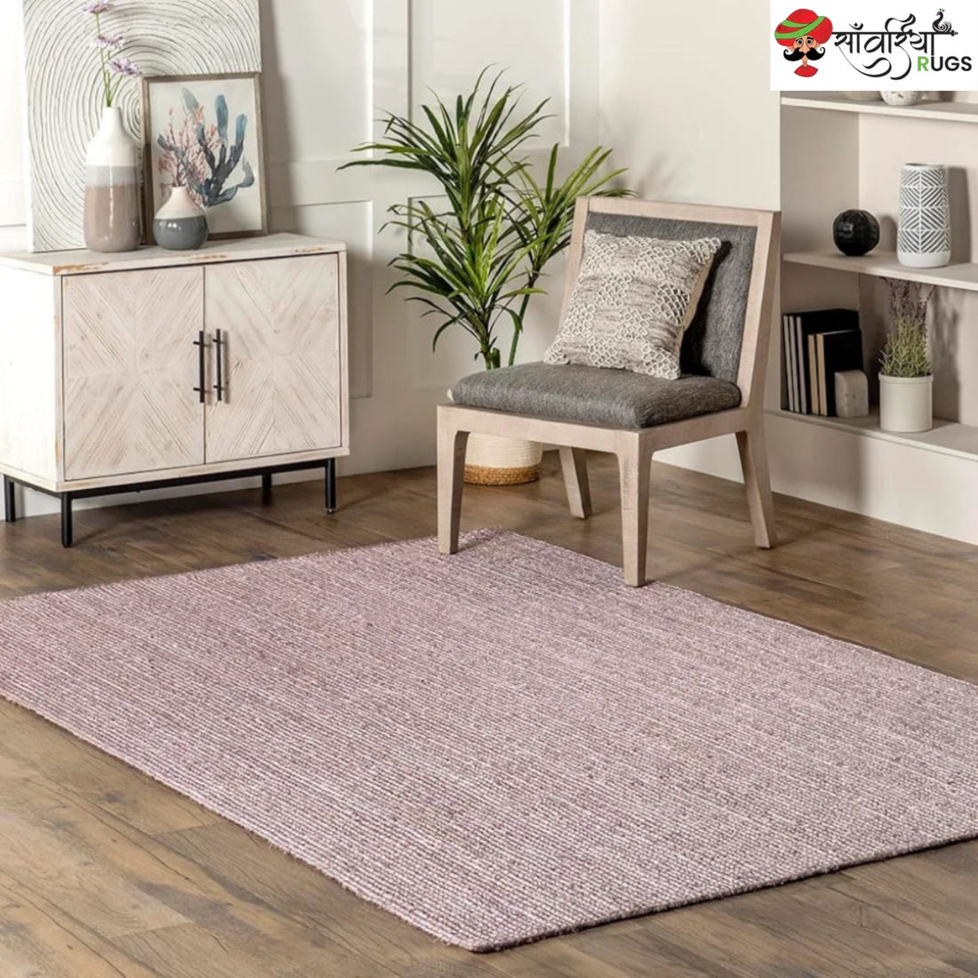 Multicolor Braided Jute Area Rug – Handmade Natural Fiber Carpet