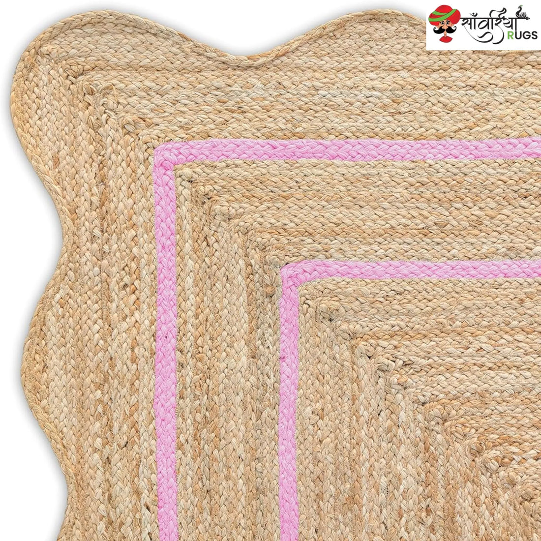 Wave Scalloped Natural Jute Runner – Multicolor