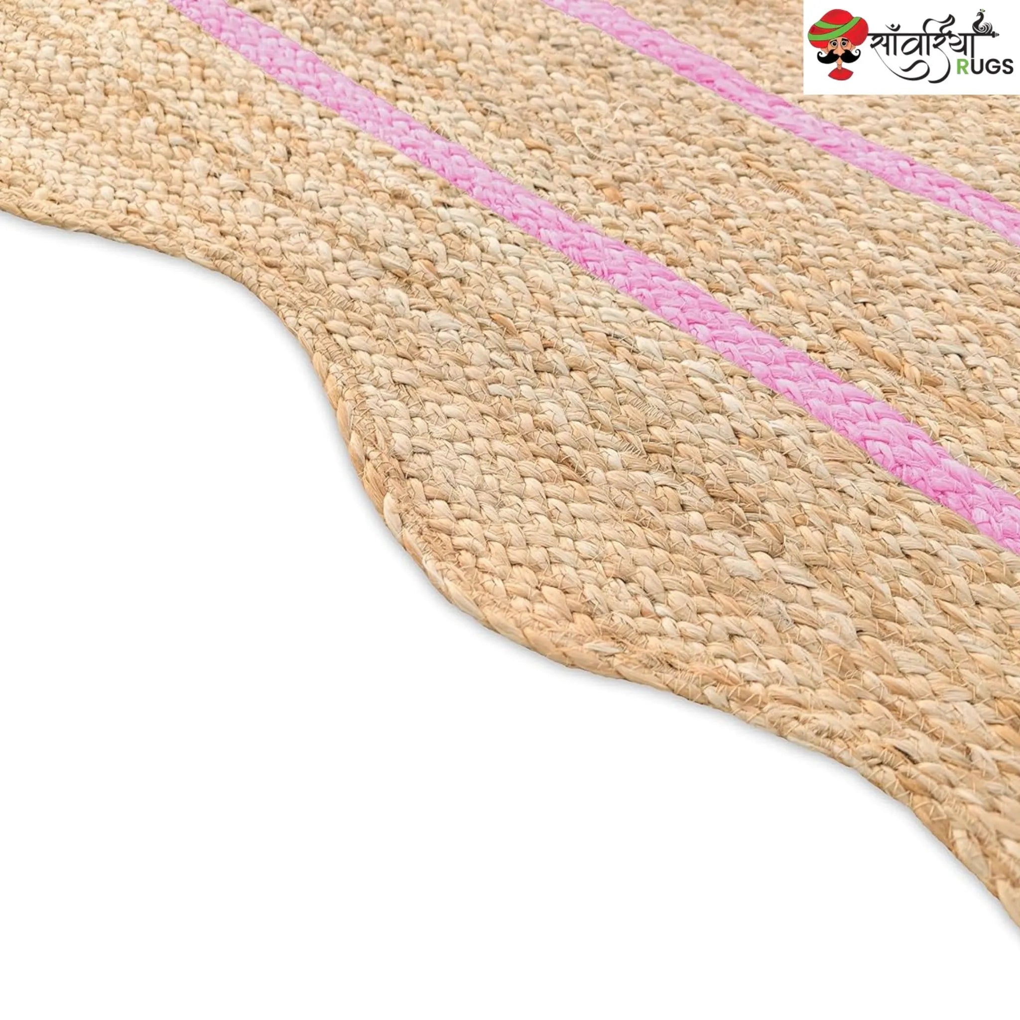 Wave Scalloped Natural Jute Runner – Multicolor