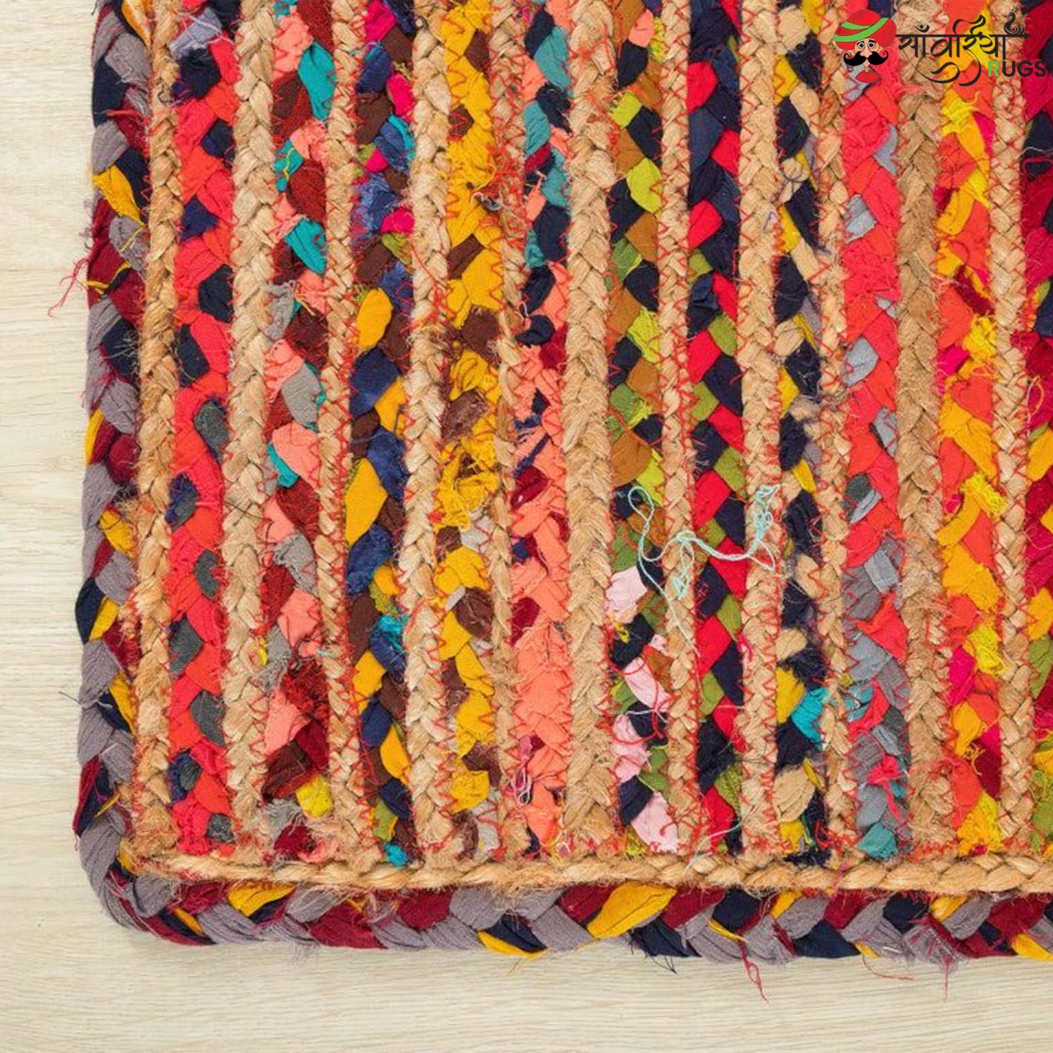 Braided Rug Runner – Multicolor Boho Chindi Carpet