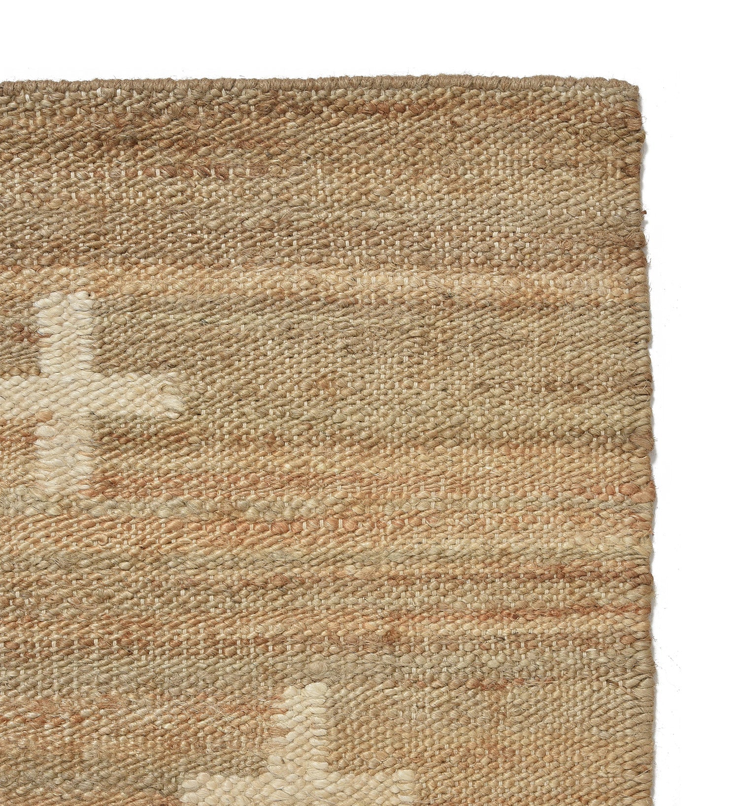 Handmade Natural & White Jute Rug – Eco-Friendly Area Rug