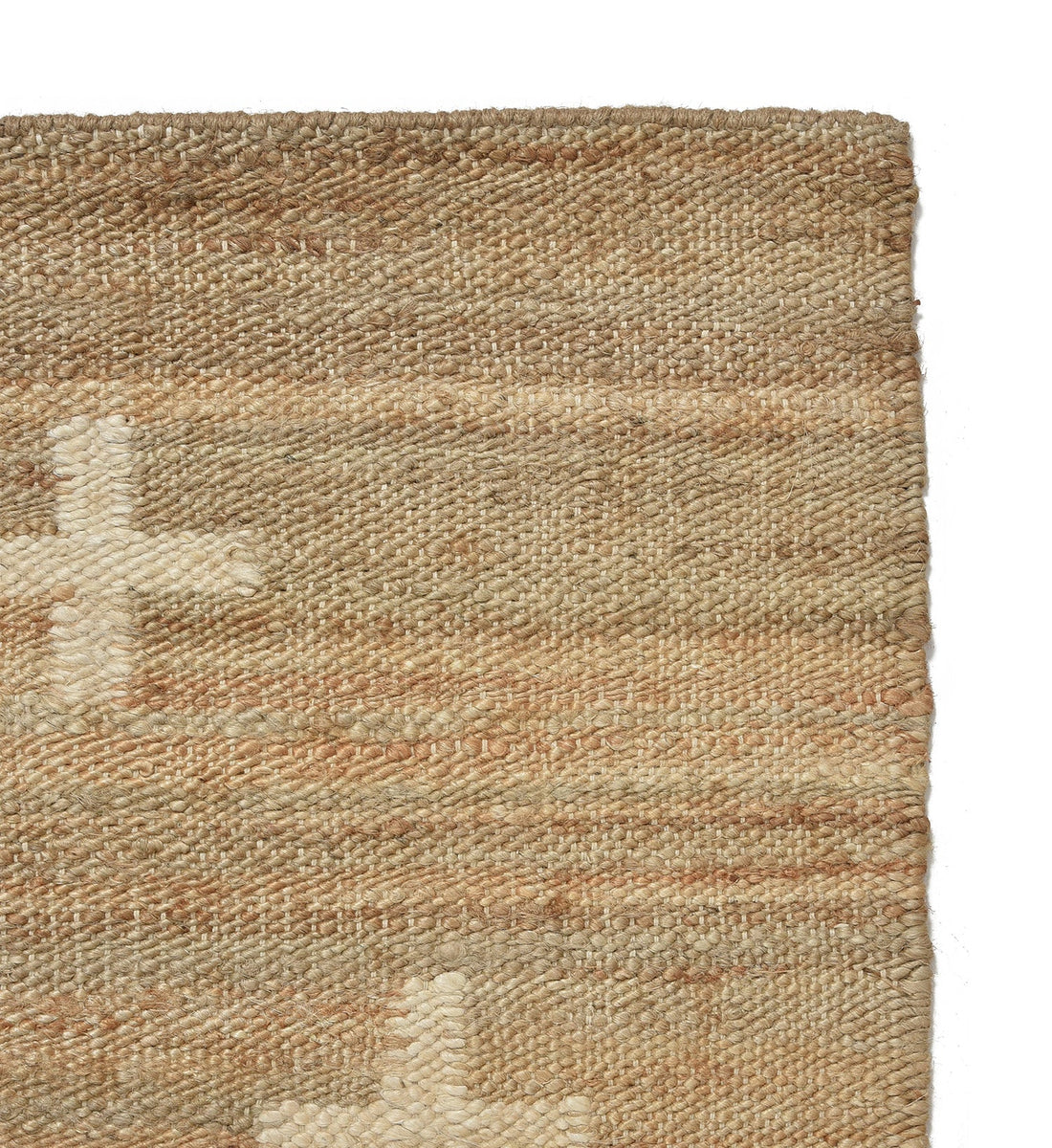 Handmade Natural & White Jute Rug – Eco-Friendly Area Rug