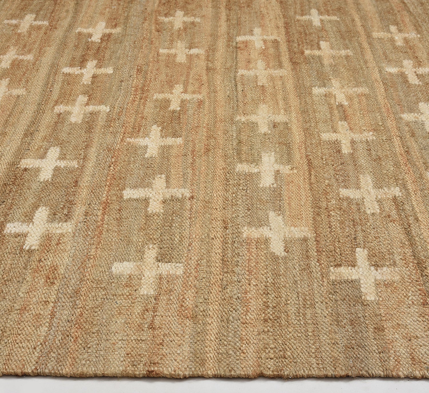 Handmade Natural & White Jute Rug – Eco-Friendly Area Rug