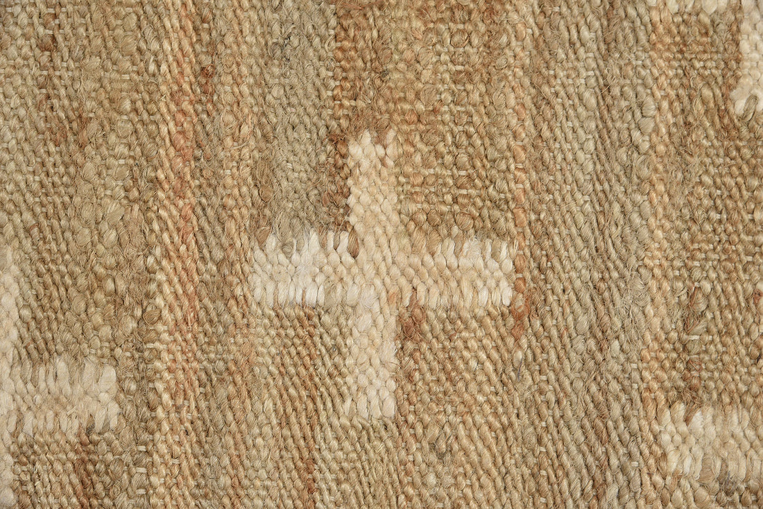 Handmade Natural & White Jute Rug – Eco-Friendly Area Rug