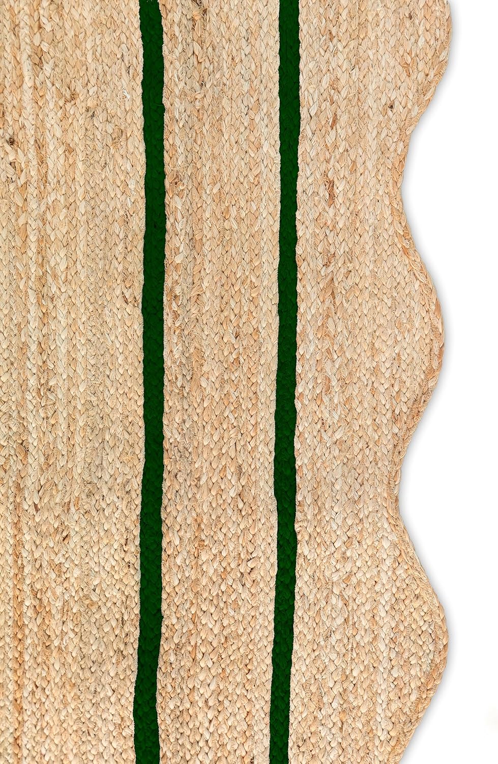 Sanwariya Handwoven Jute Scalloped Rug – Bohemian Decorative, Custom Size, Stain-Resistant