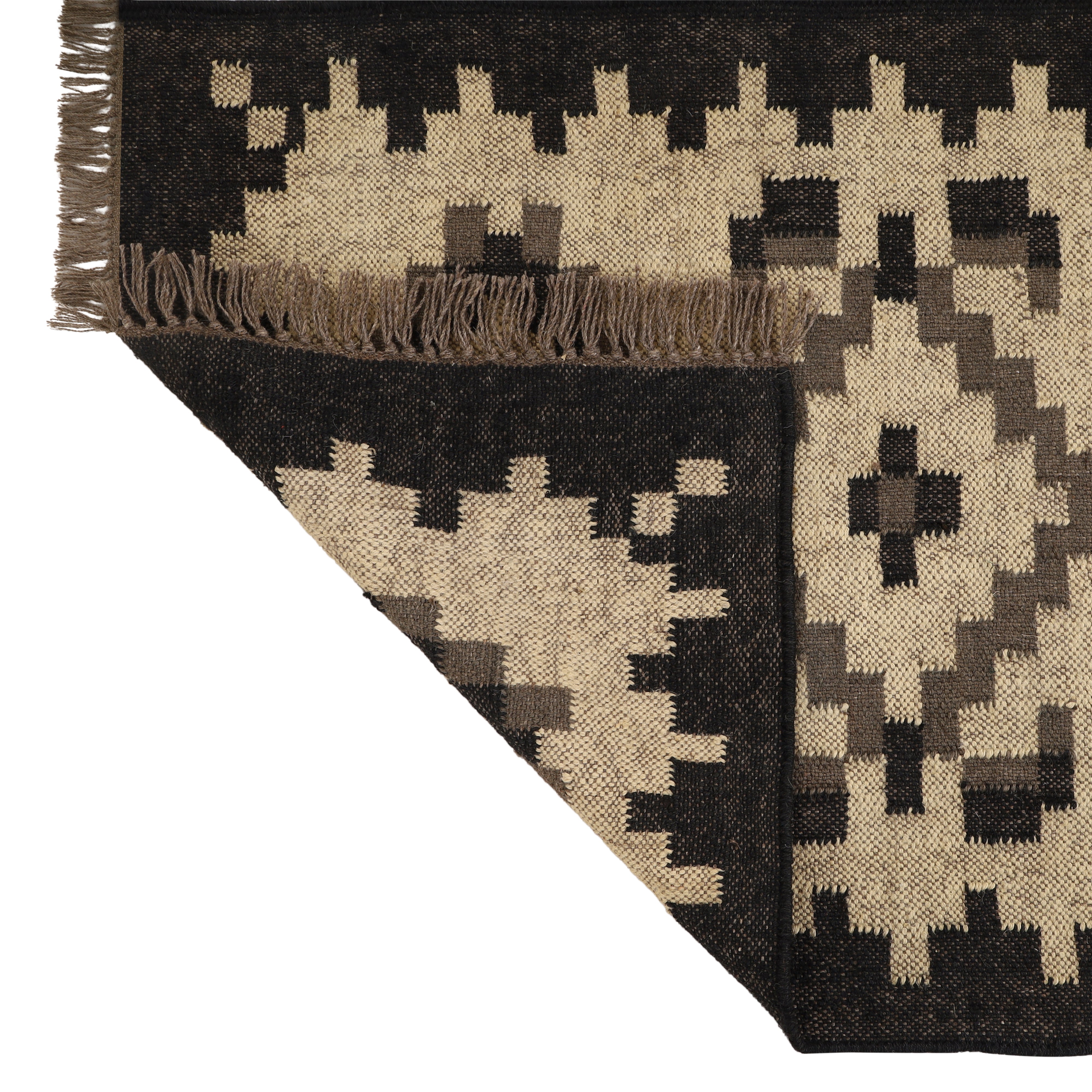 Handmade Wool Jute Kilim Runner Rug for Bohemian Oriental Interiors
