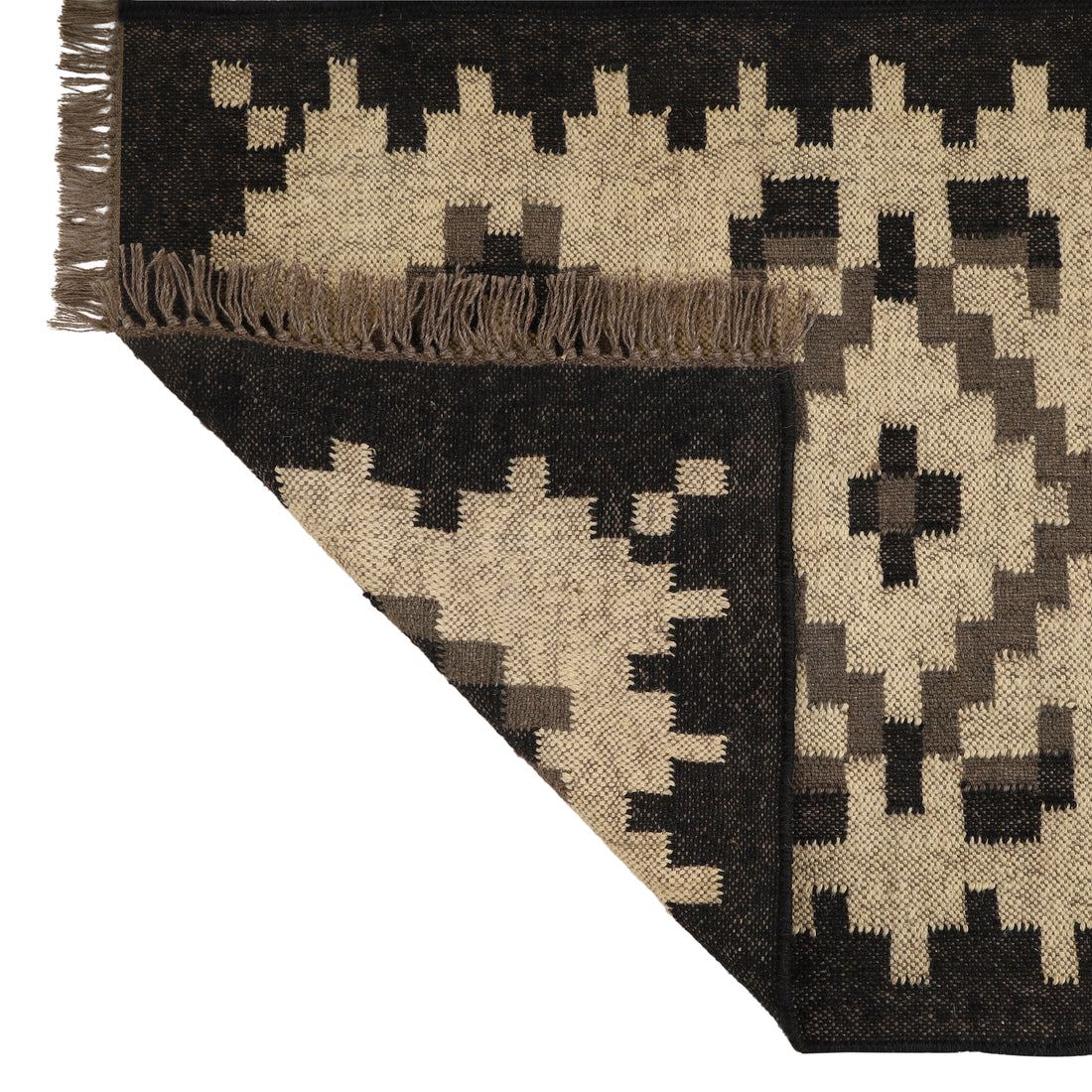 Handmade Wool Jute Kilim Runner Rug for Bohemian Oriental Interiors