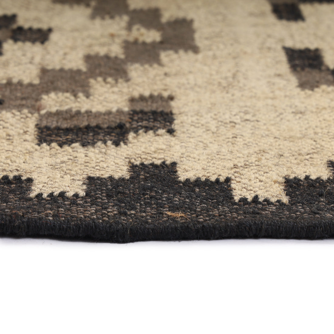 Handmade Wool Jute Kilim Runner Rug for Bohemian Oriental Interiors