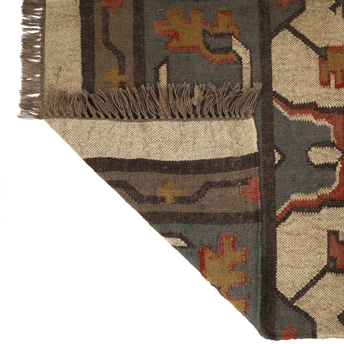 Natural Wool Jute Kilim Runner Rug for Modern Interiors