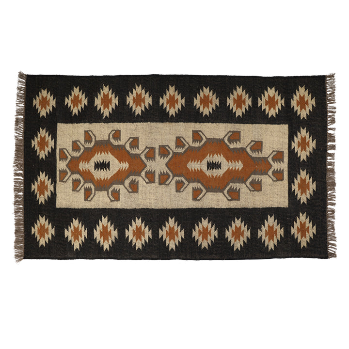 Kilim Wool Jute Rug – Handwoven Southwestern Tribal Area Rug