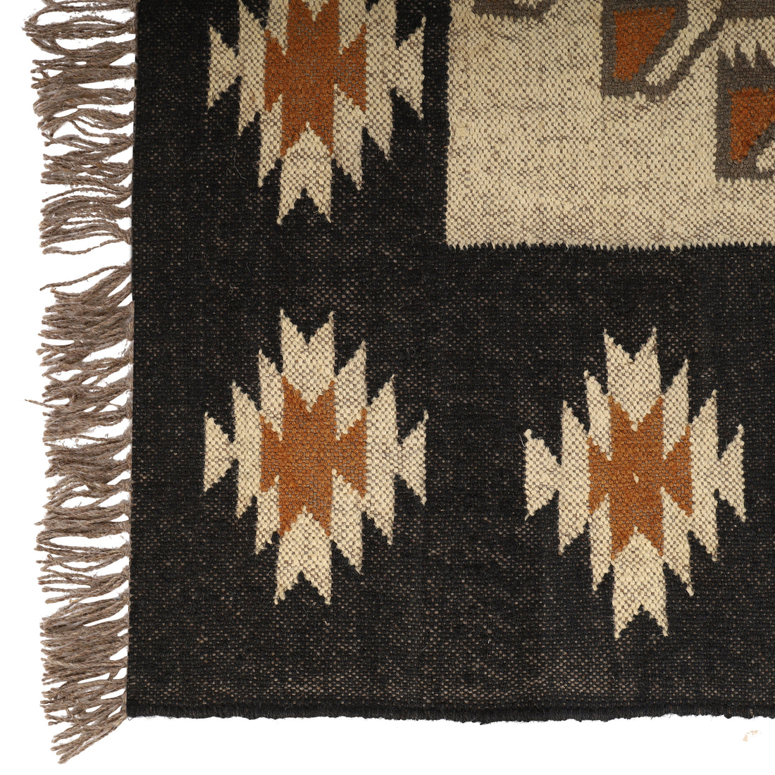 Kilim Wool Jute Rug – Handwoven Southwestern Tribal Area Rug