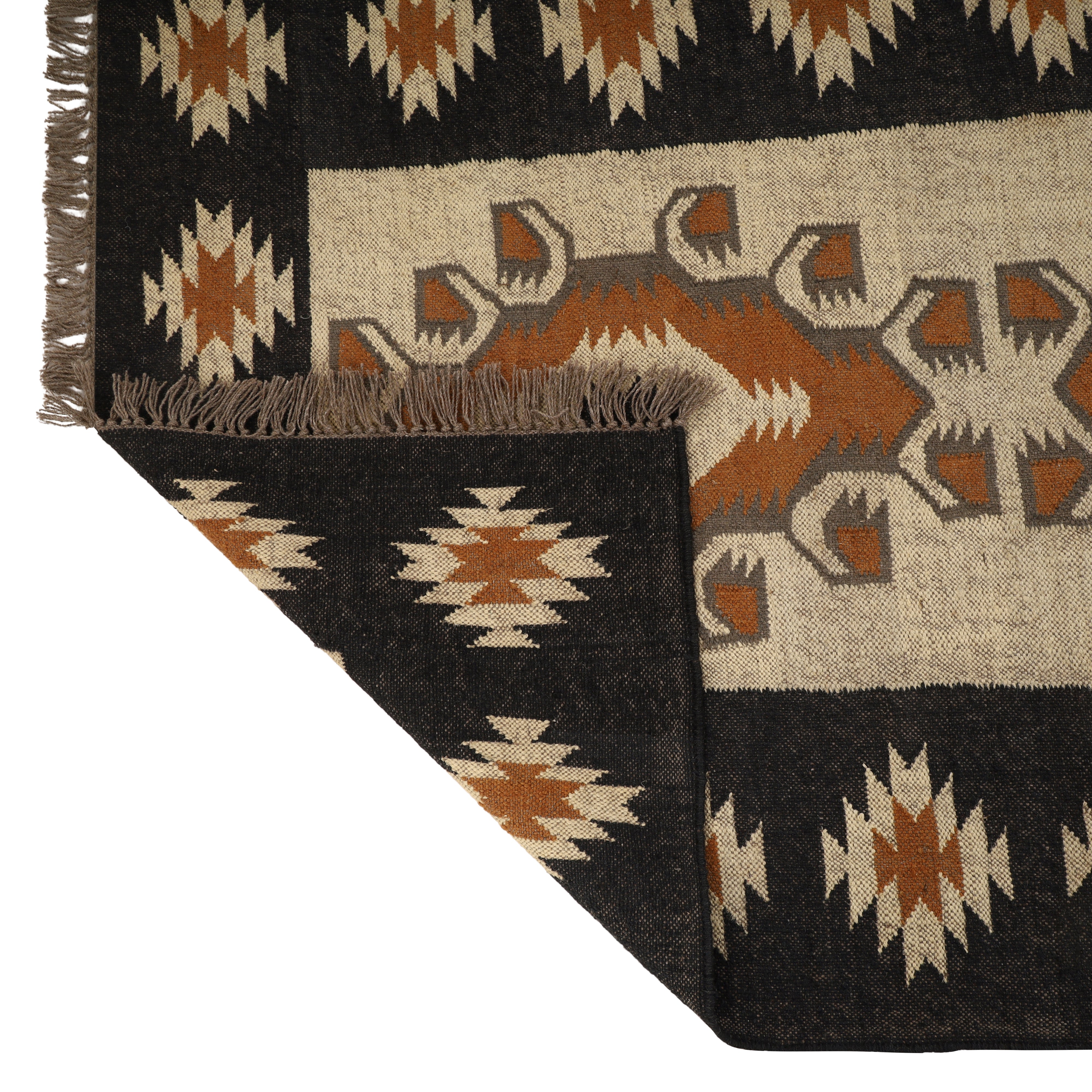Kilim Wool Jute Rug – Handwoven Southwestern Tribal Area Rug