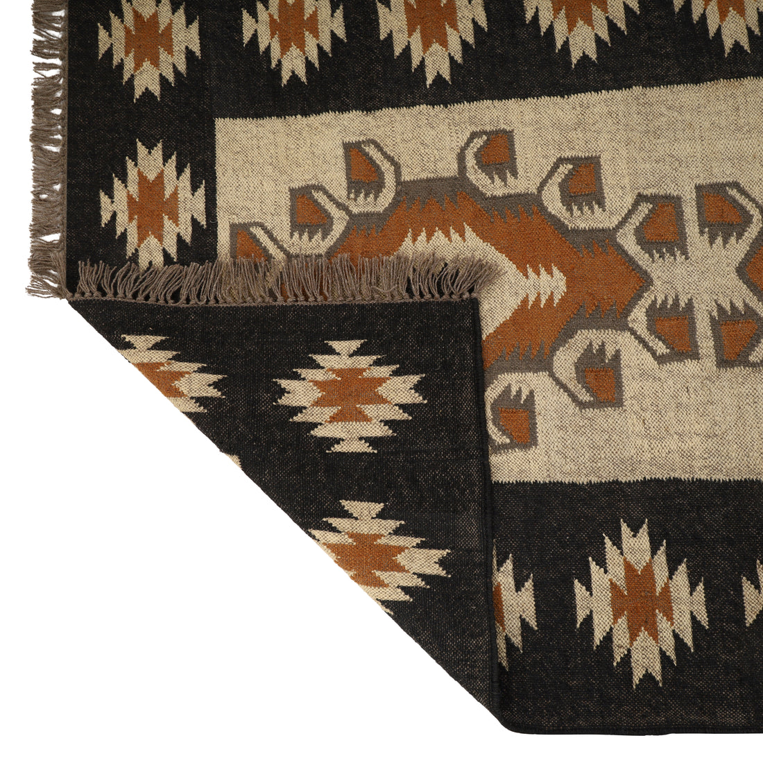 Kilim Wool Jute Rug – Handwoven Southwestern Tribal Area Rug