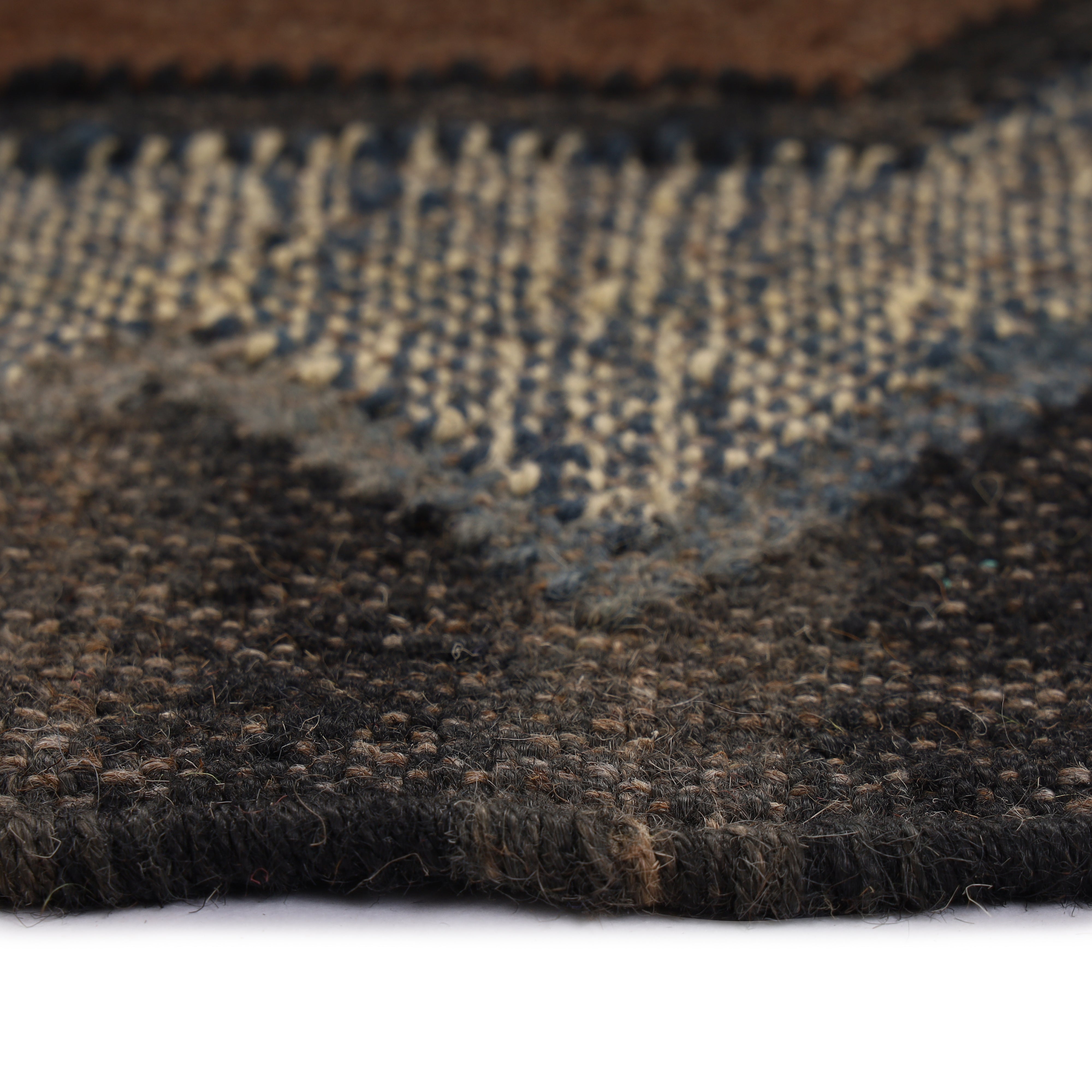 Handcrafted Wool Jute Kilim Rug in Oriental Turkish Style