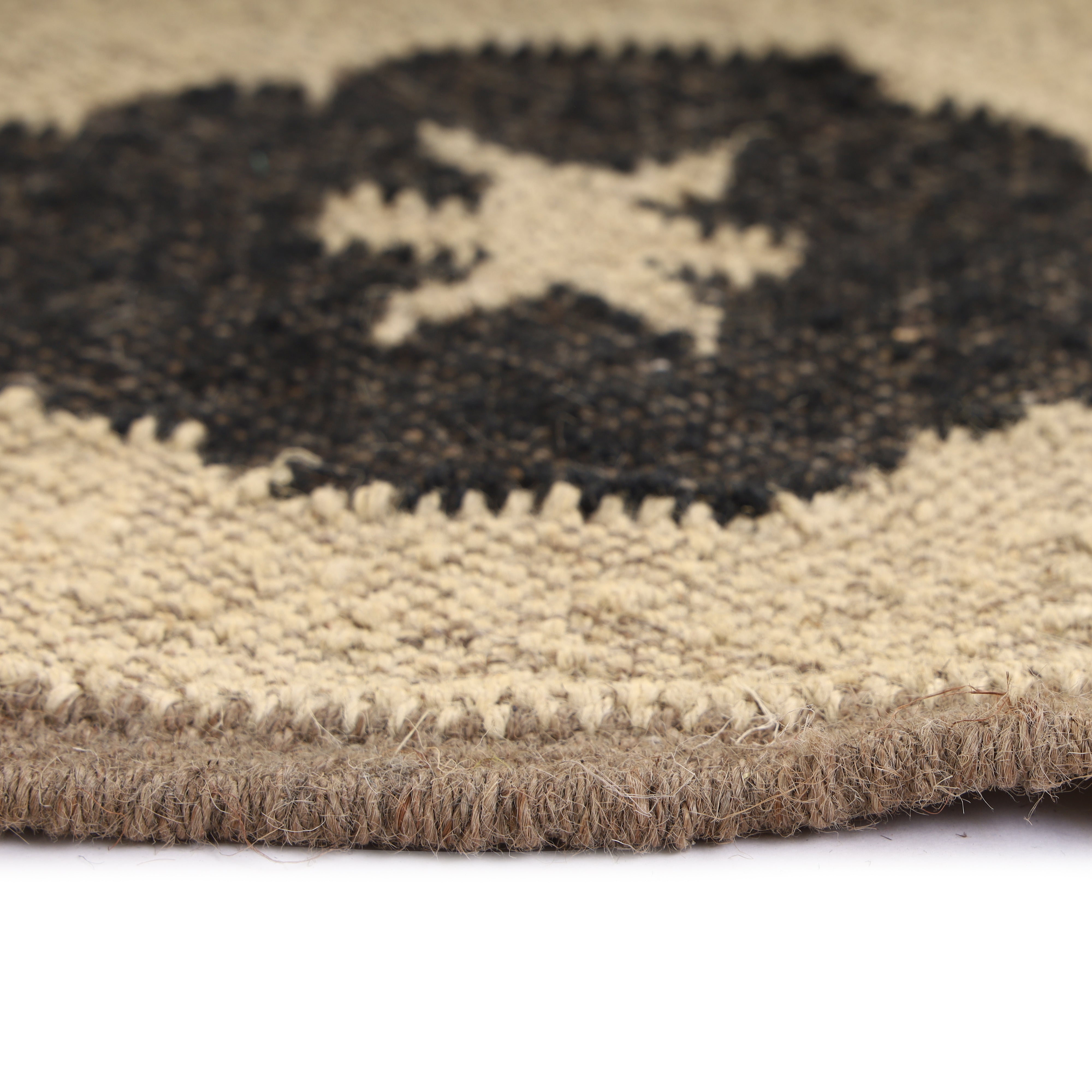 Handwoven Wool Jute Kilim Runner – Oriental Geometric Design