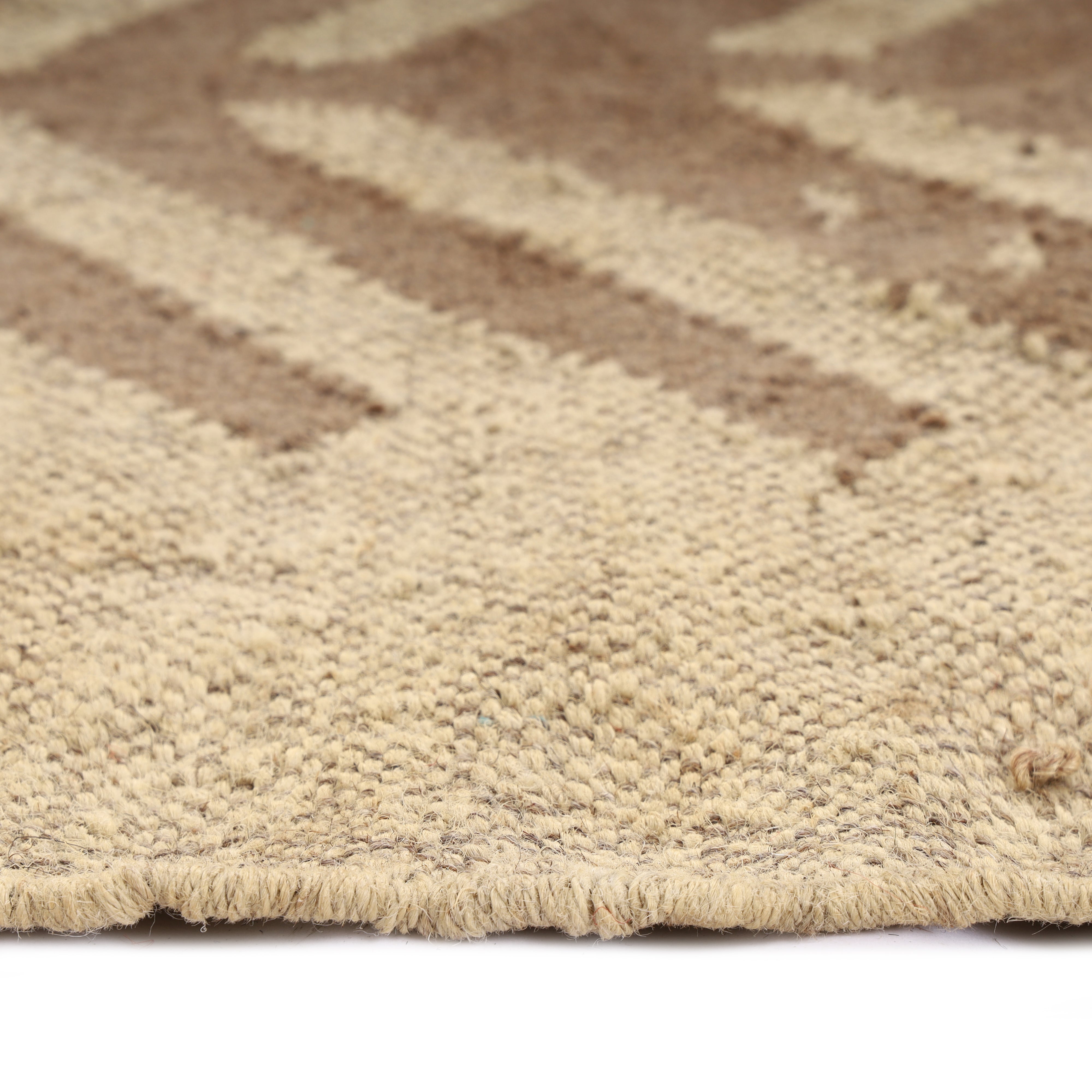 Handwoven Wool Jute Kilim Rug for Traditional Indian Dhurrie Interiors