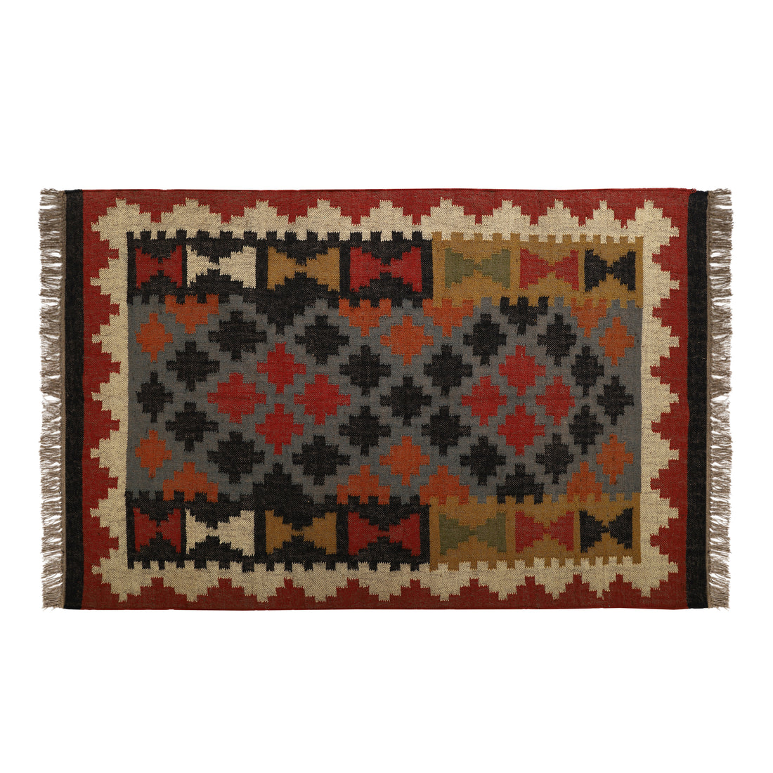 Kilim Wool Jute Rug for Handwoven Southwestern Interiors
