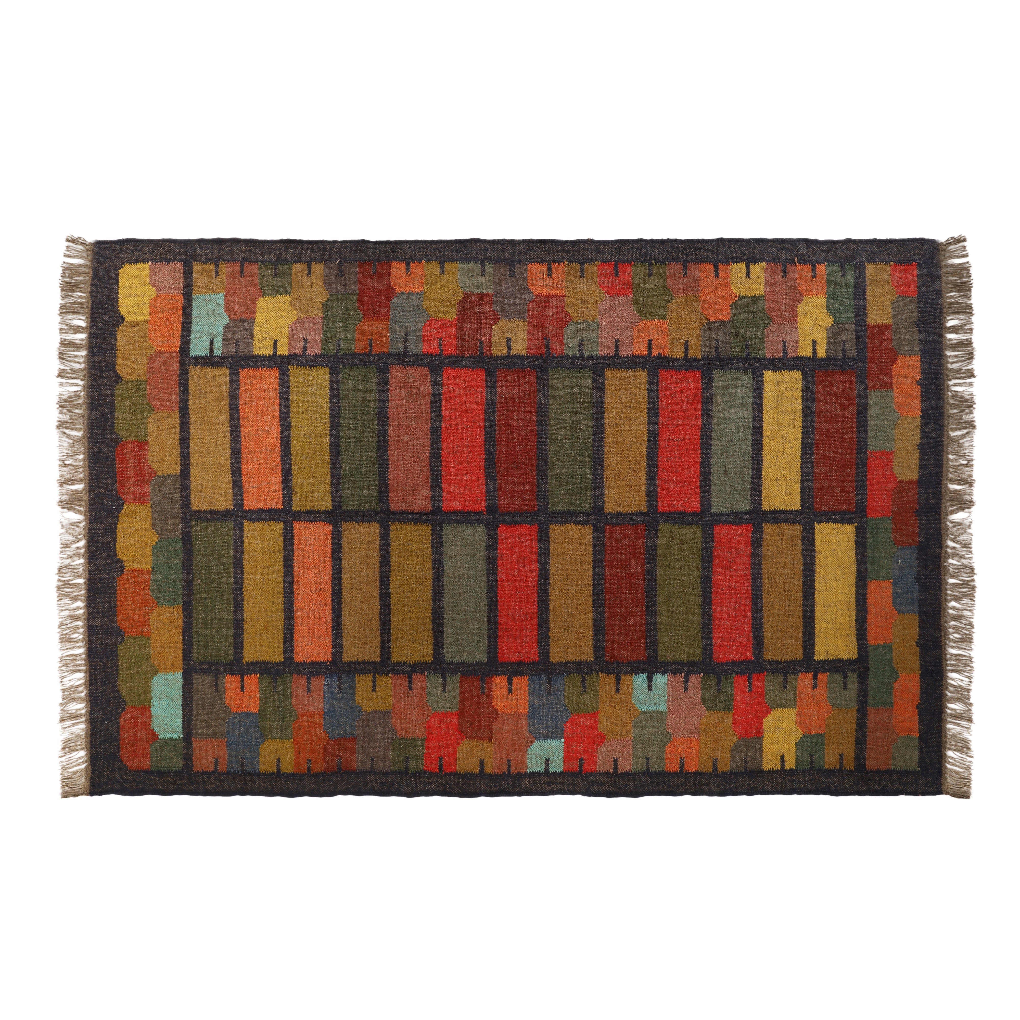 Kilim Wool Jute Rug – Tribal Geometric Southwestern Style