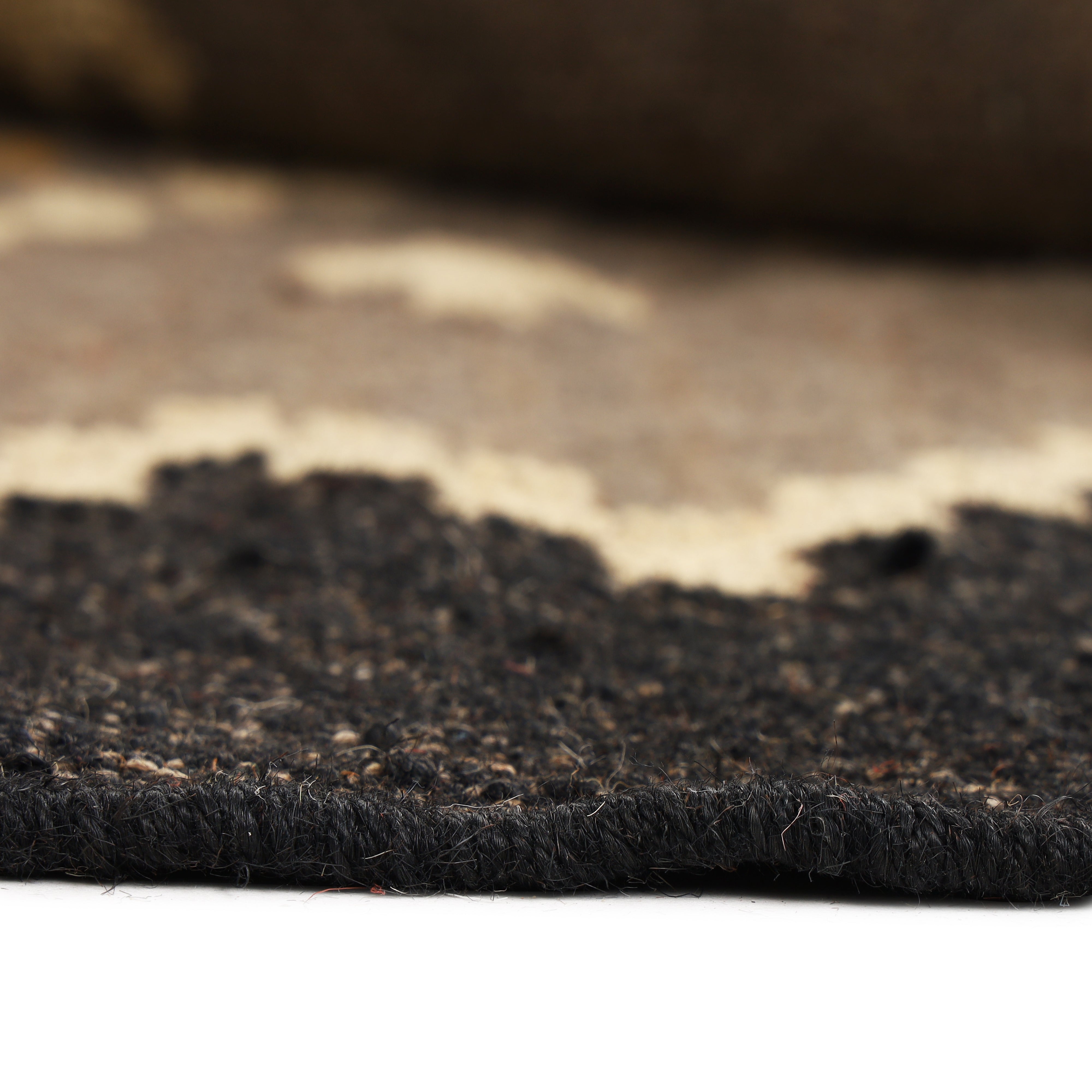 Handwoven Wool Jute Kilim Runner – Oriental Indian Geometric Dhurrie Style