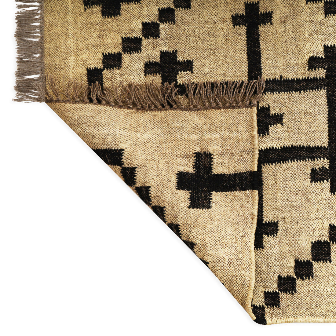 Handmade Wool Jute Kilim Runner Rug – Bohemian Hallway Decor | Custom Large Size