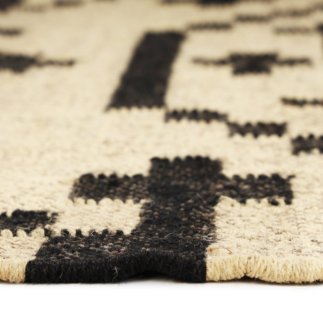 Handmade Wool Jute Kilim Runner Rug – Bohemian Hallway Decor | Custom Large Size