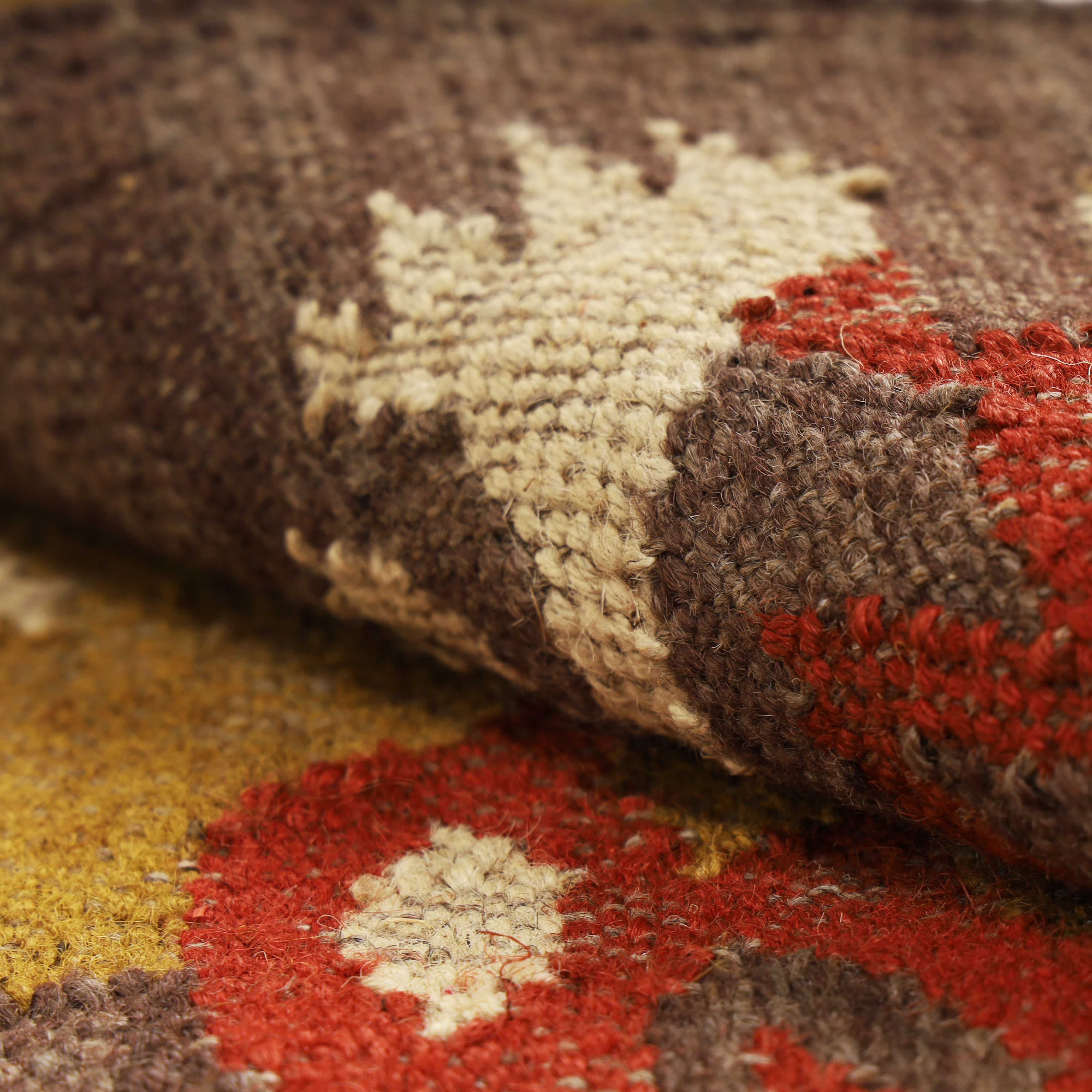 Natural Wool Jute Kilim Runner Rug – Rustic Farmhouse Corridor Style