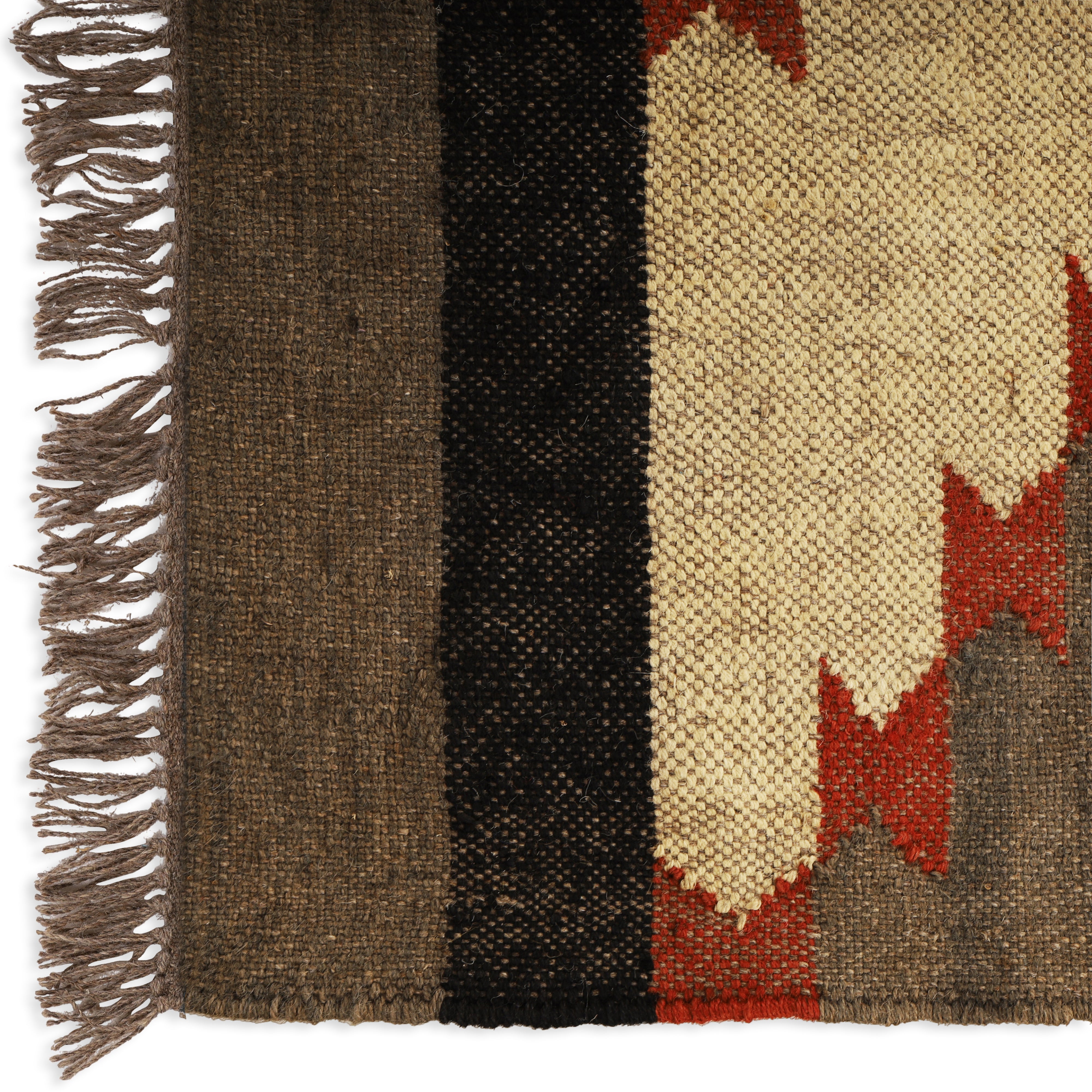 Handwoven Wool Jute Kilim Runner – Bohemian Eco-Friendly Style