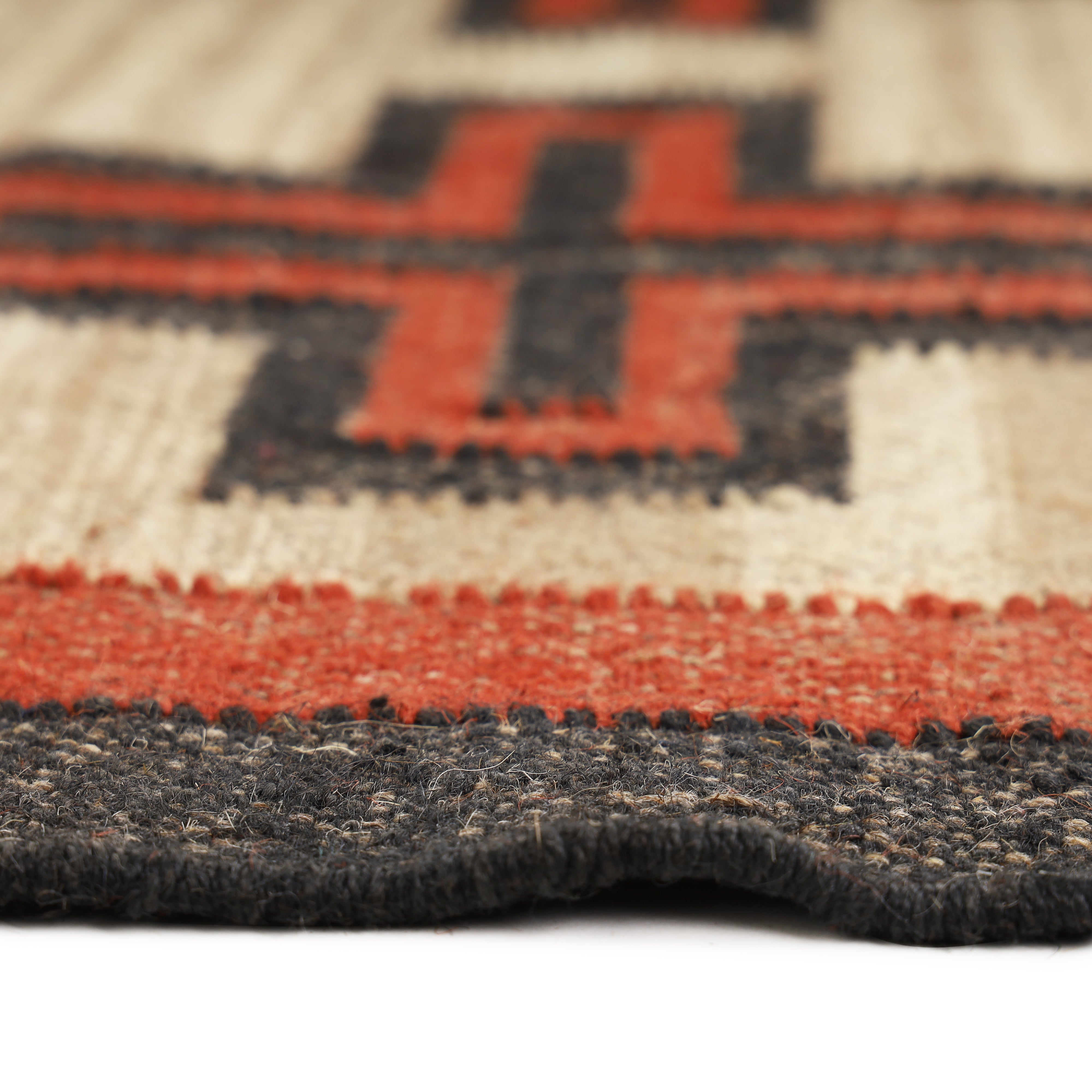 Handwoven Kilim Rug for Traditional Indian Wool Jute Interiors