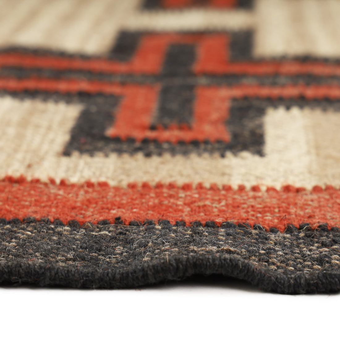 Handwoven Kilim Rug for Traditional Indian Wool Jute Interiors