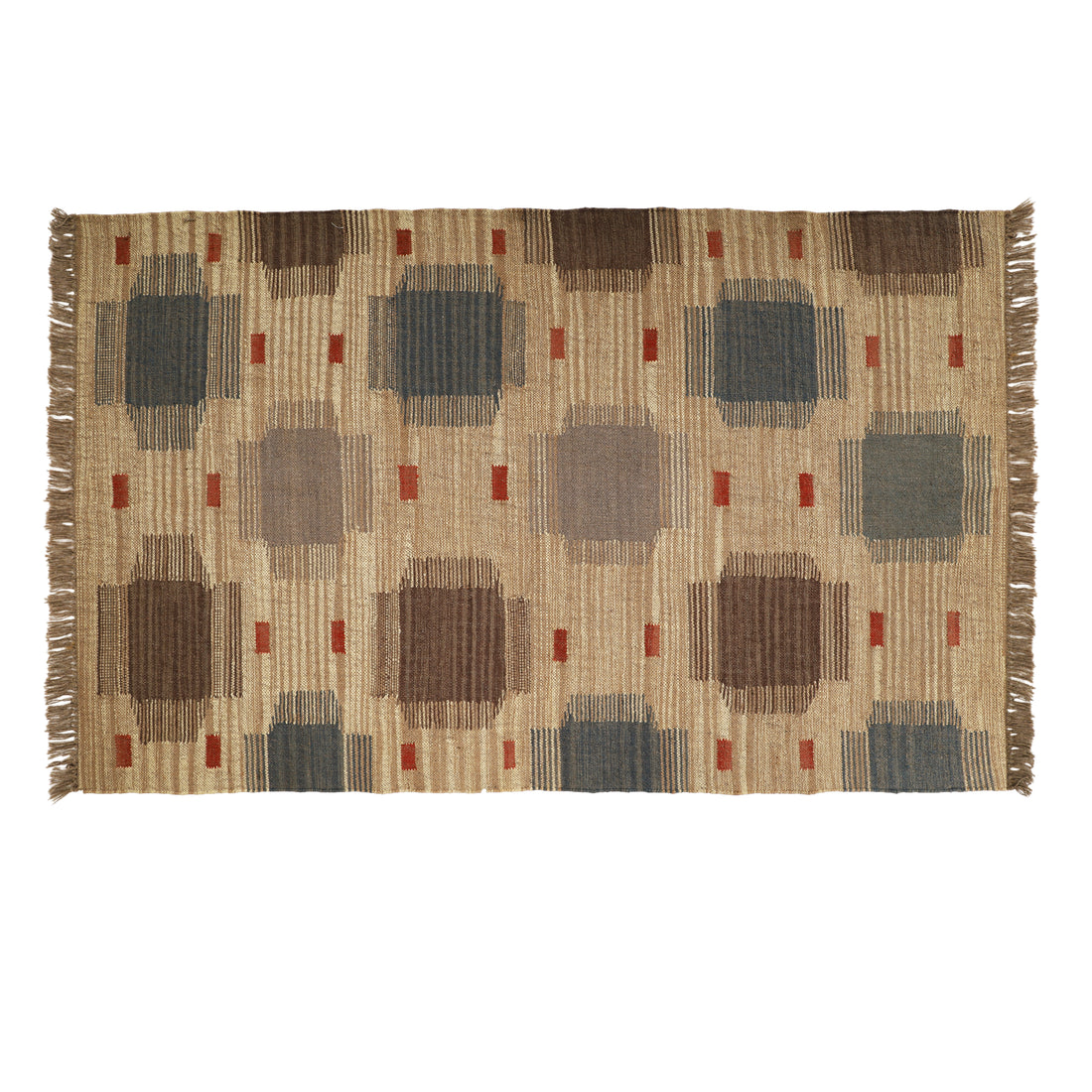 Handmade Kilim Rug for Traditional Indian Geometric Interiors