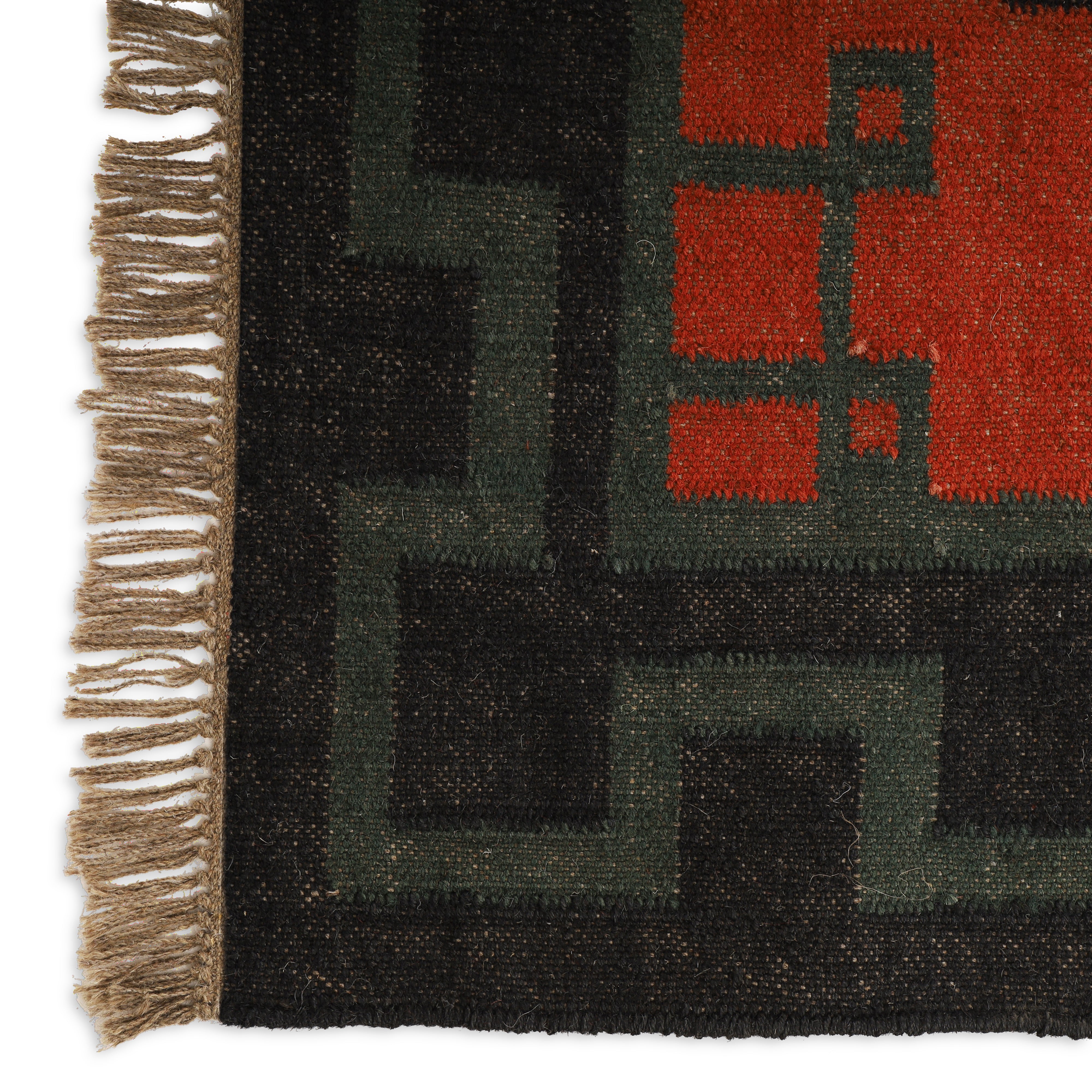Handwoven Geometric Kilim Wool-Jute Area Rug
