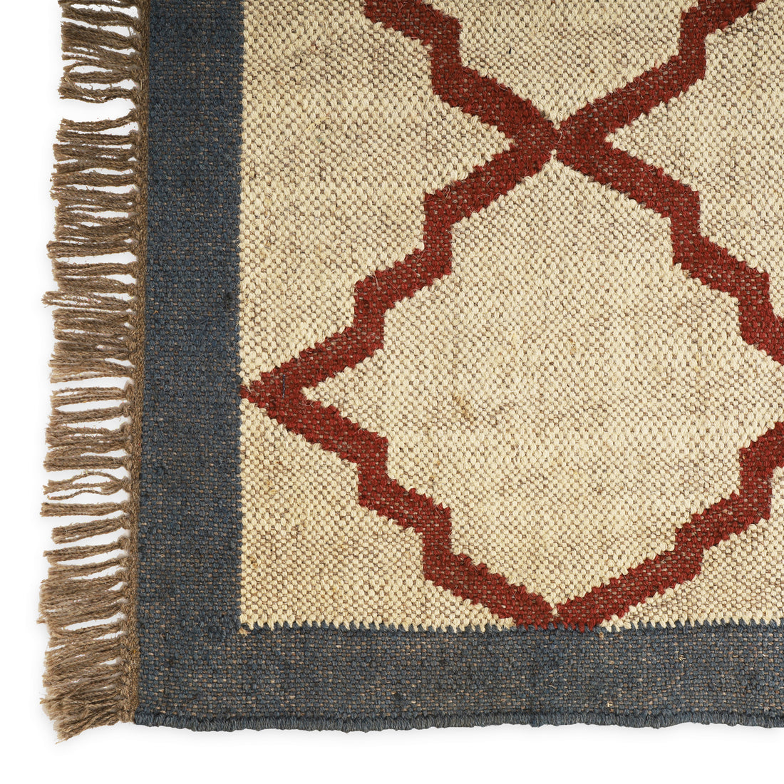 Handmade Wool Jute Kilim Rug for Traditional Indian Dhurrie Interiors