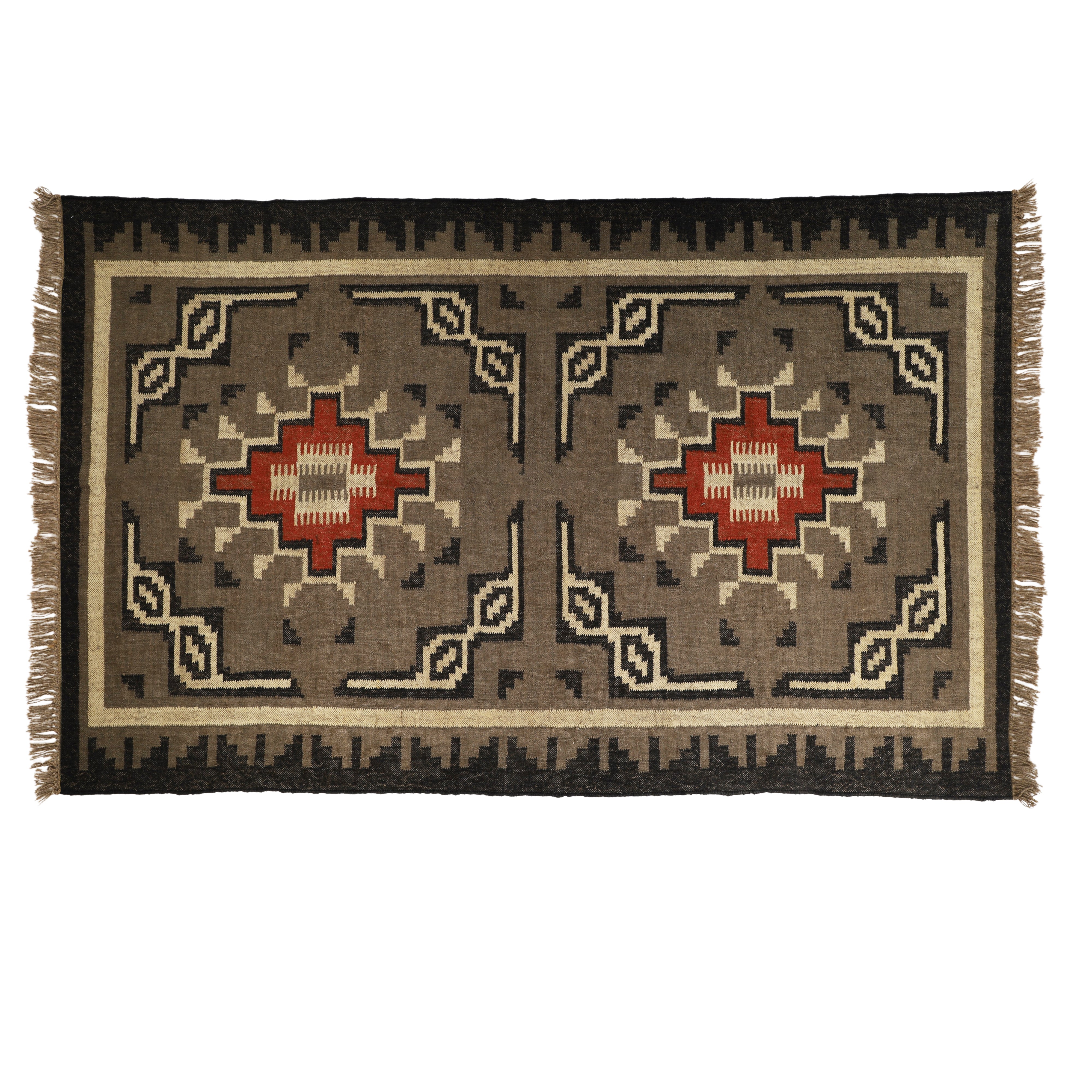 Handmade Wool Jute Kilim Rug