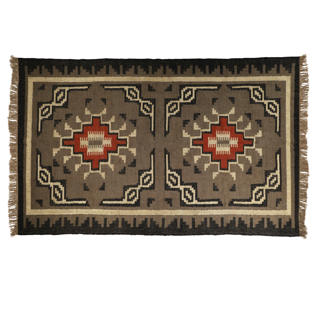 Handmade Wool Jute Kilim Rug
