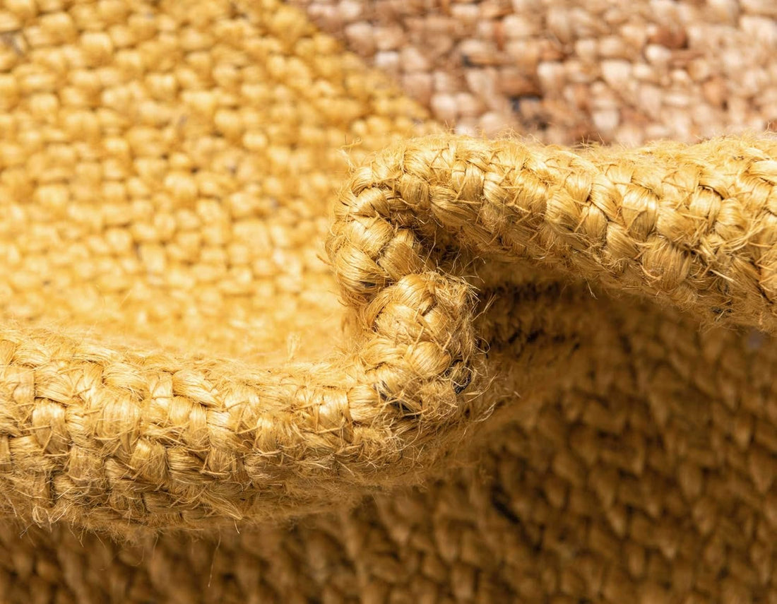 Braided Jute Rug - Handwoven Floor Carpet for Living Room, Bedroom, Dining, and Office