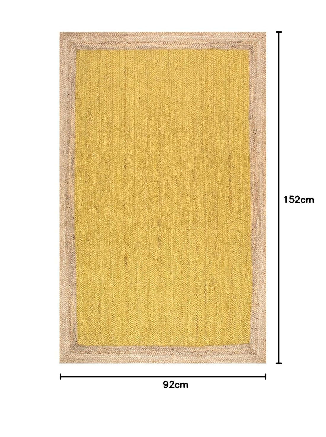 Braided Jute Rug - Handwoven Floor Carpet for Living Room, Bedroom, Dining, and Office