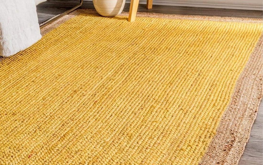Braided Jute Rug - Handwoven Floor Carpet for Living Room, Bedroom, Dining, and Office